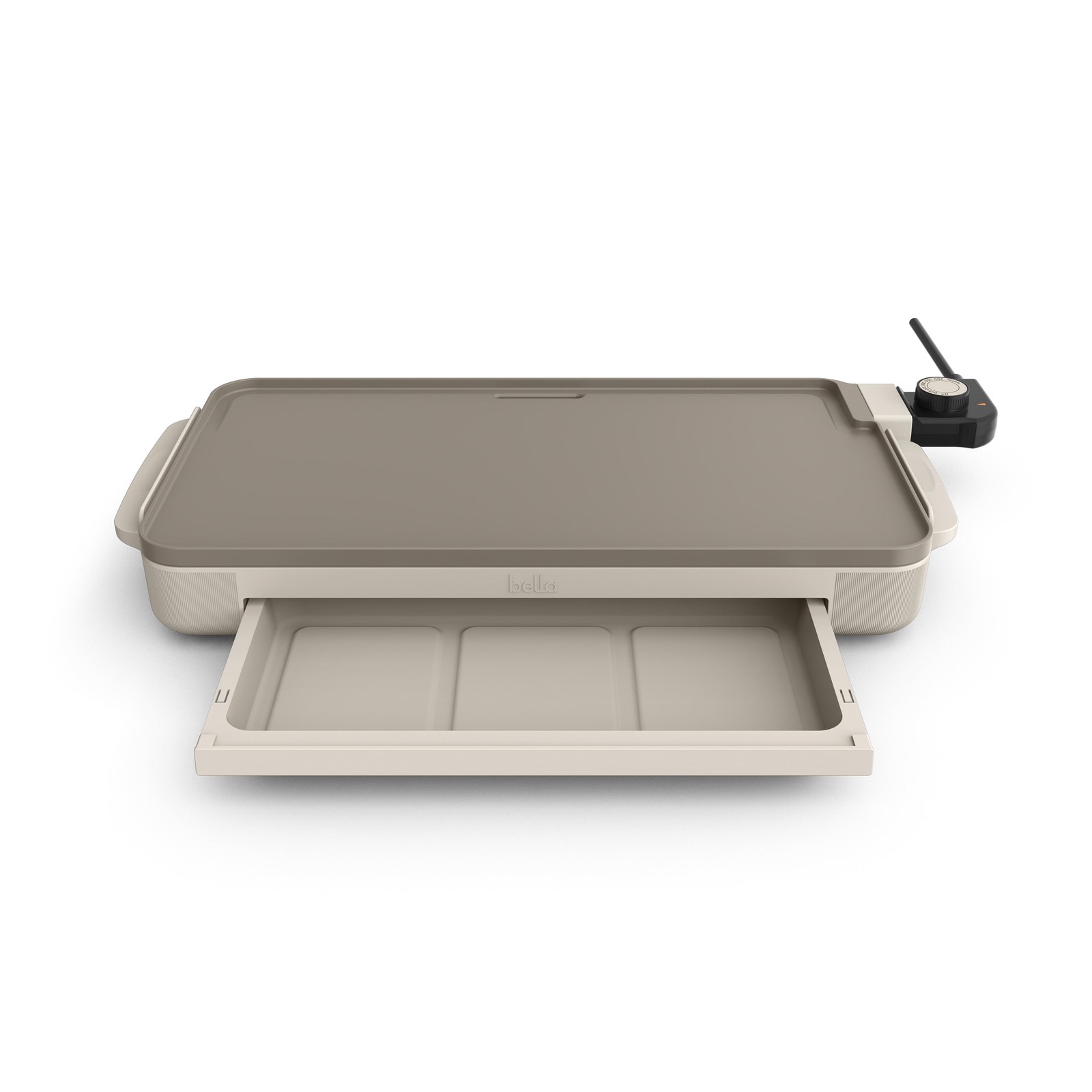 10″ x 18″ Nonstick Ceramic Griddle with Warming Tray, Oatmilk