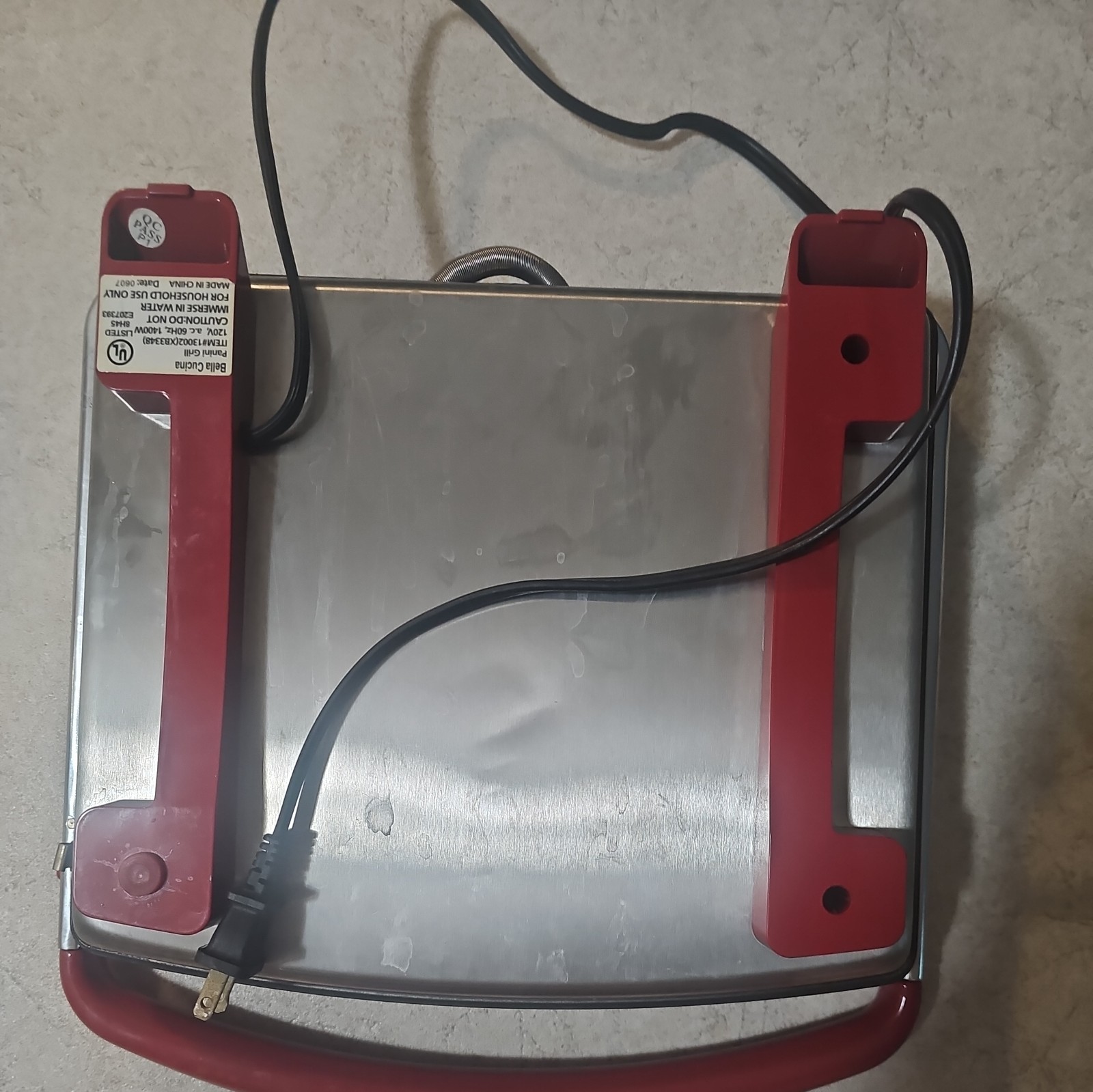 Bella Cucina Artful Food E207393 Panini Grill Sandwich Maker Press