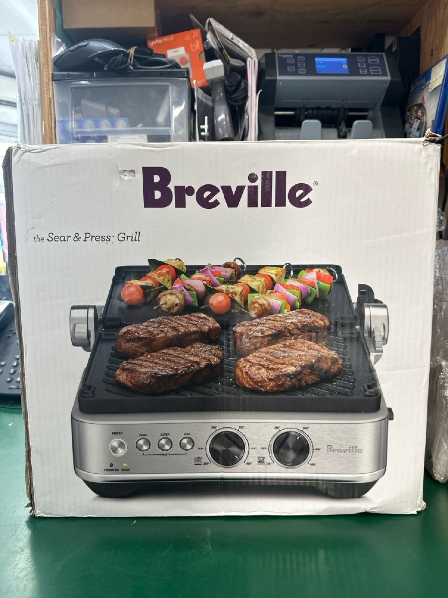 Breville Sear and Press Grill BGR700 Brushed Stainless Steel (E10049892)