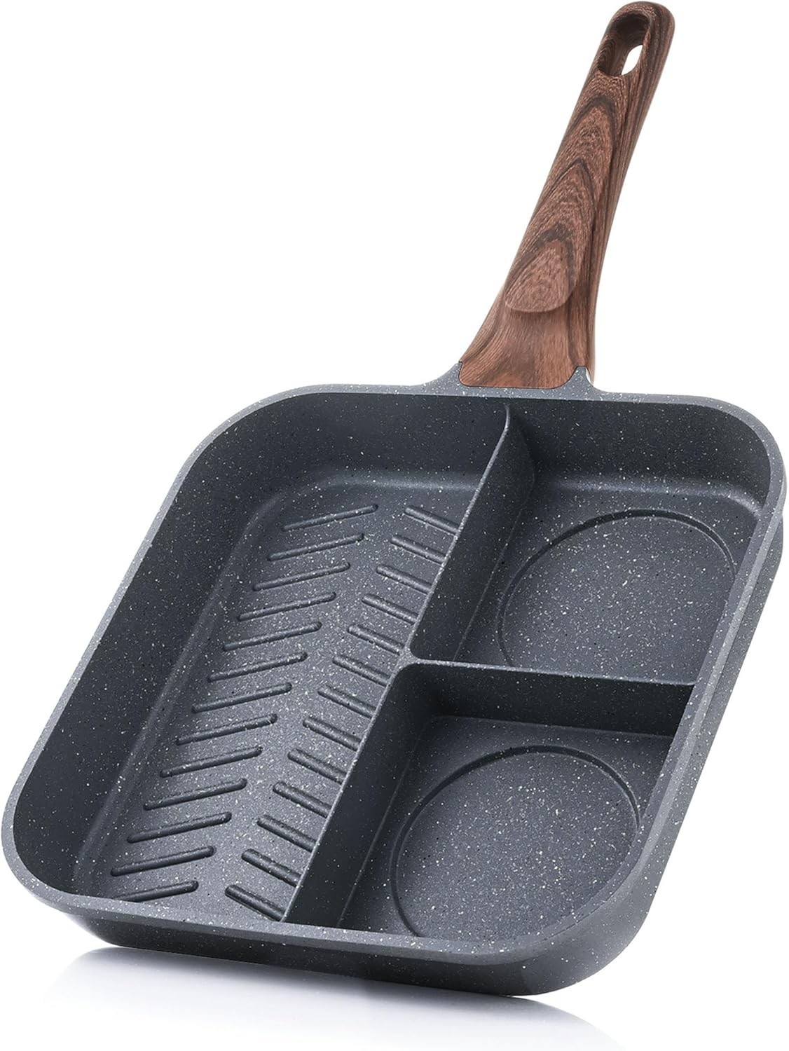 Nonstick Griddle Grill Pan Pro-Grid Reversible Grill & Griddle Pan Two Burner