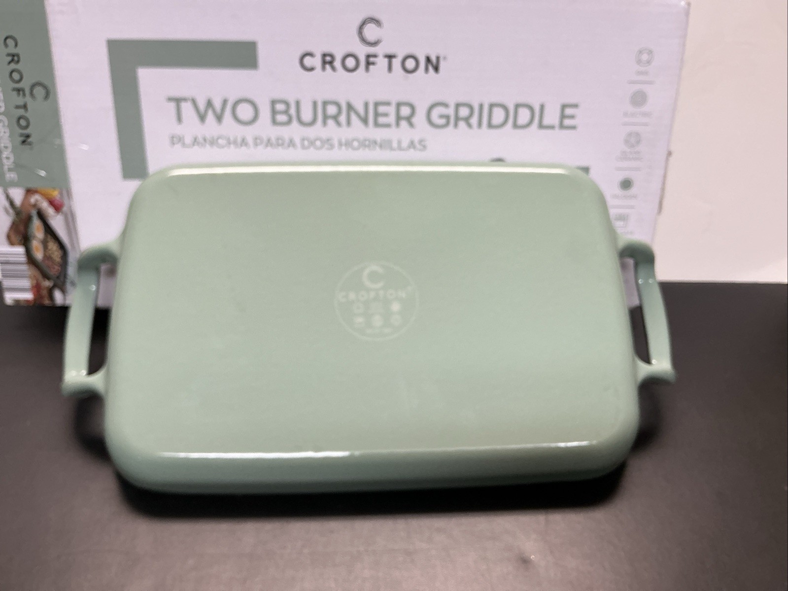 Crofton Two Burner Griddle In Original Box,Light Green