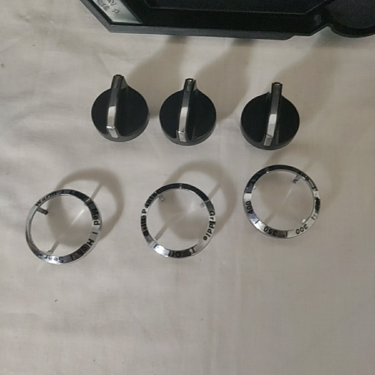 Cuisinart Griddler 5 In 1 Knobs & Trim Rings + Drip Tray Replacement Parts GR-4N