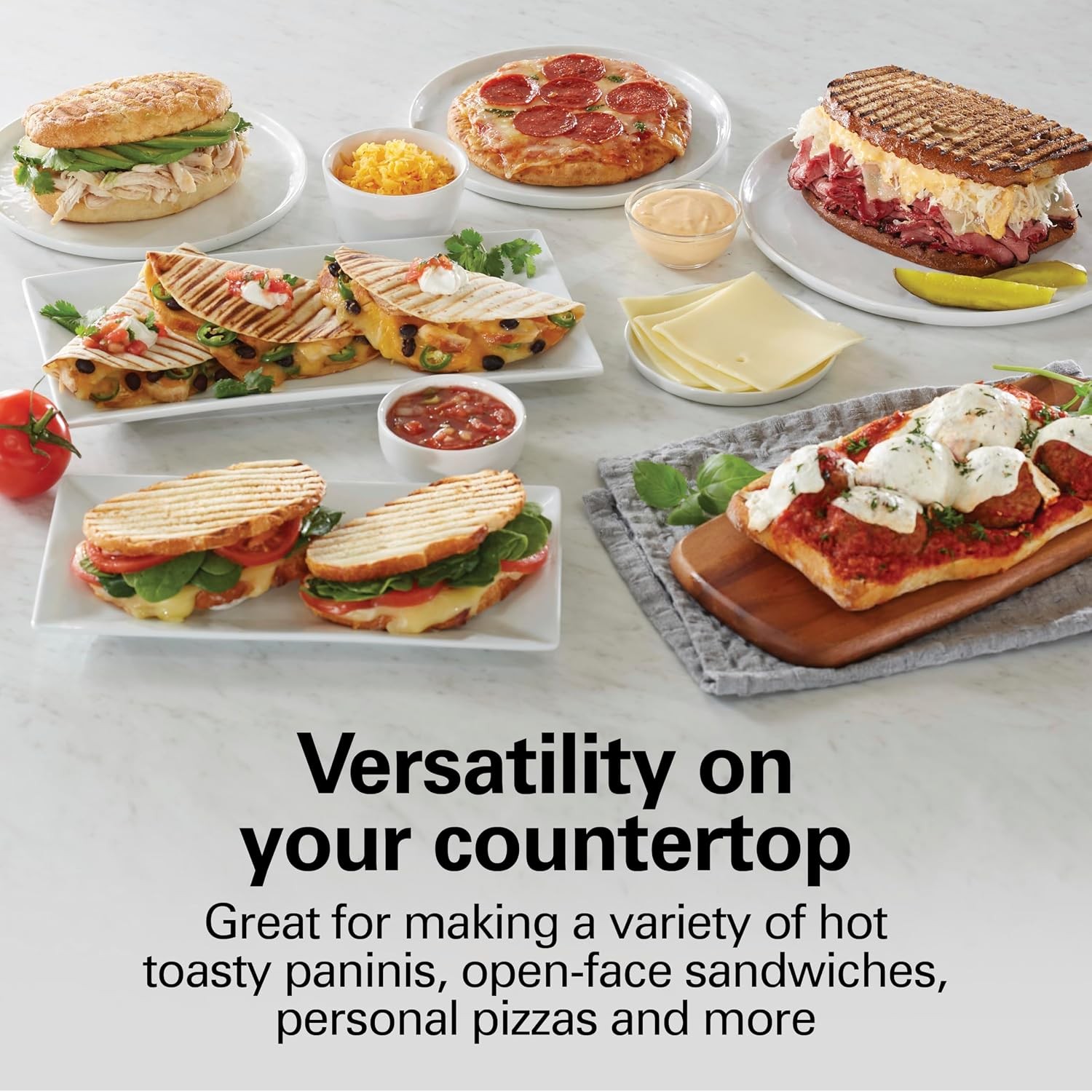 Panini Press Sandwich Maker & Electric Indoor Grill Floating Hinge Evenly Cooks