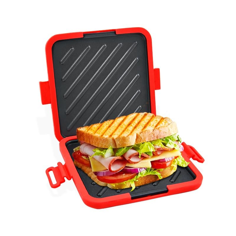 Microwave Toaster & Sandwich Maker( 5 Min)|Microwave Panini Press, Grilled Ch…
