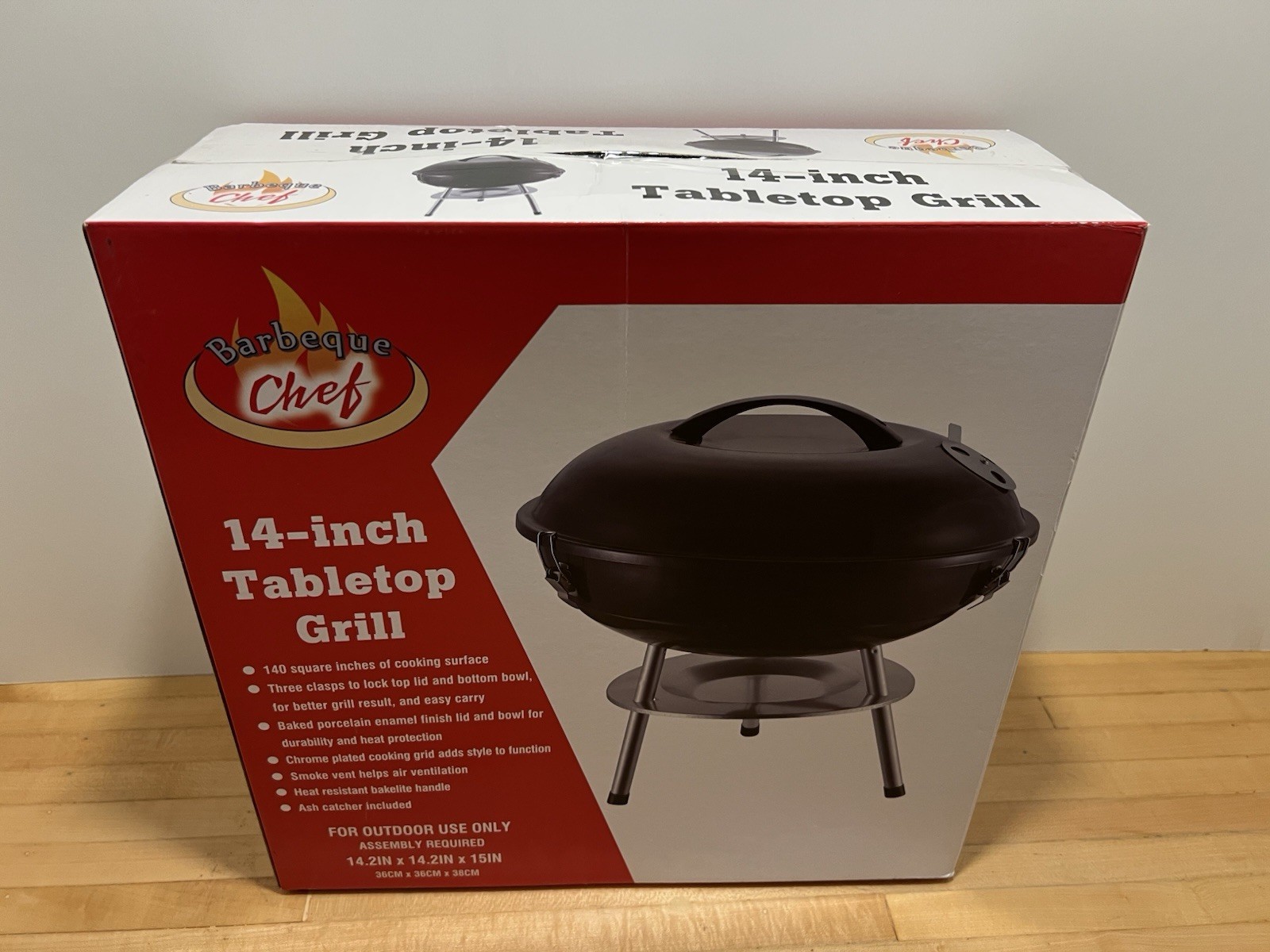 Barbeque Chef, 14 Inch Tabletop Grill, Outdoor Use Only, Ships from Arizona
