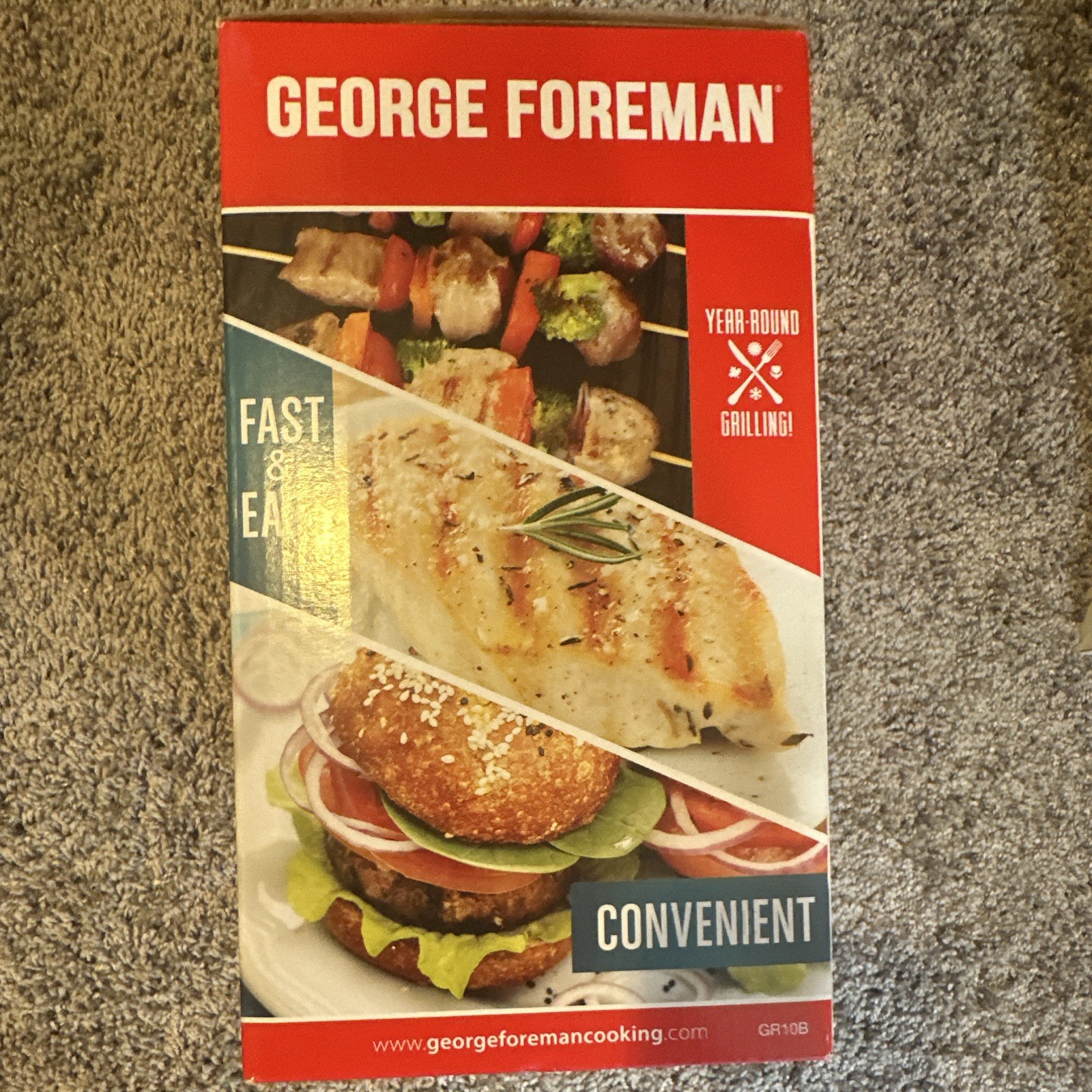 George Foreman GR10B 2-Serving Electric Grill Nonstick Drip Tray Black