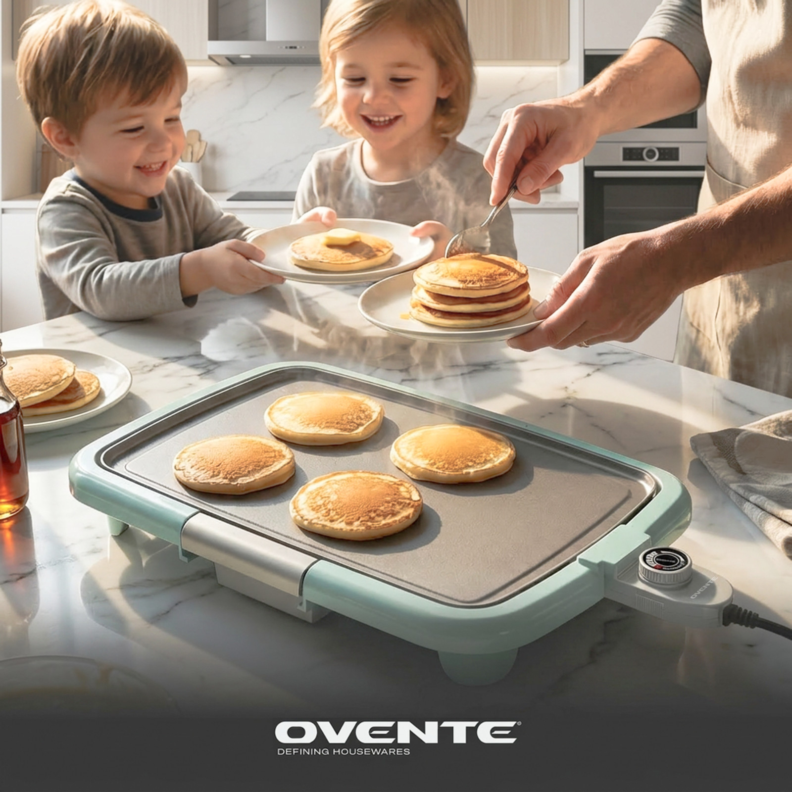 OVENTE Electric Griddle with 16″ x 10″ Non-Stick Plate, Blue GD1610LBL | Removab