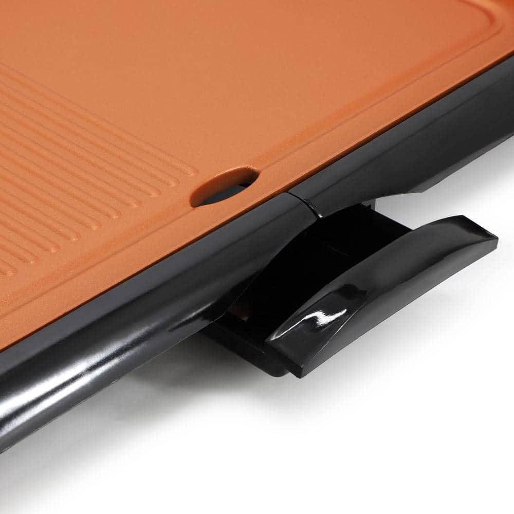 MegaChef Electric Grill Griddle 18.89 in. Copper Coating 1400W Non-Stick Surface