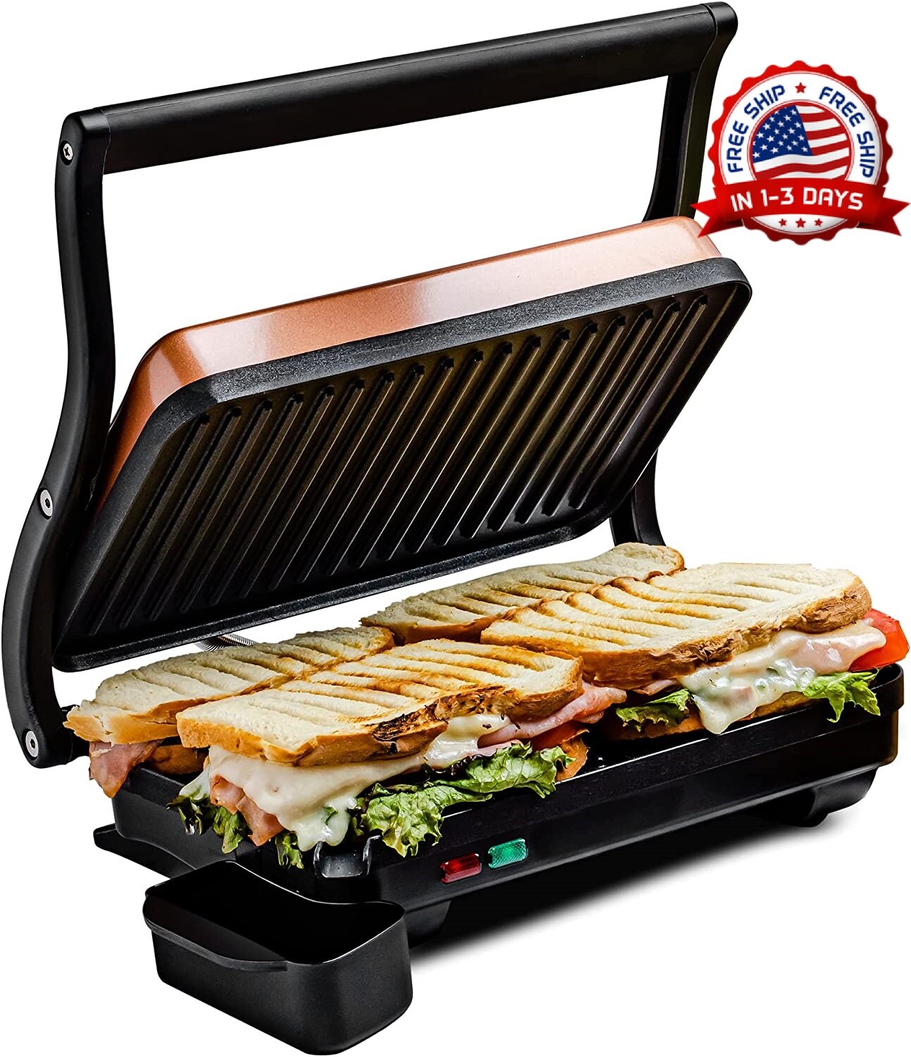 Tostadora de Pan Sandwichera Electrica Parrilla Sanwiches Sanduchera Sanduches
