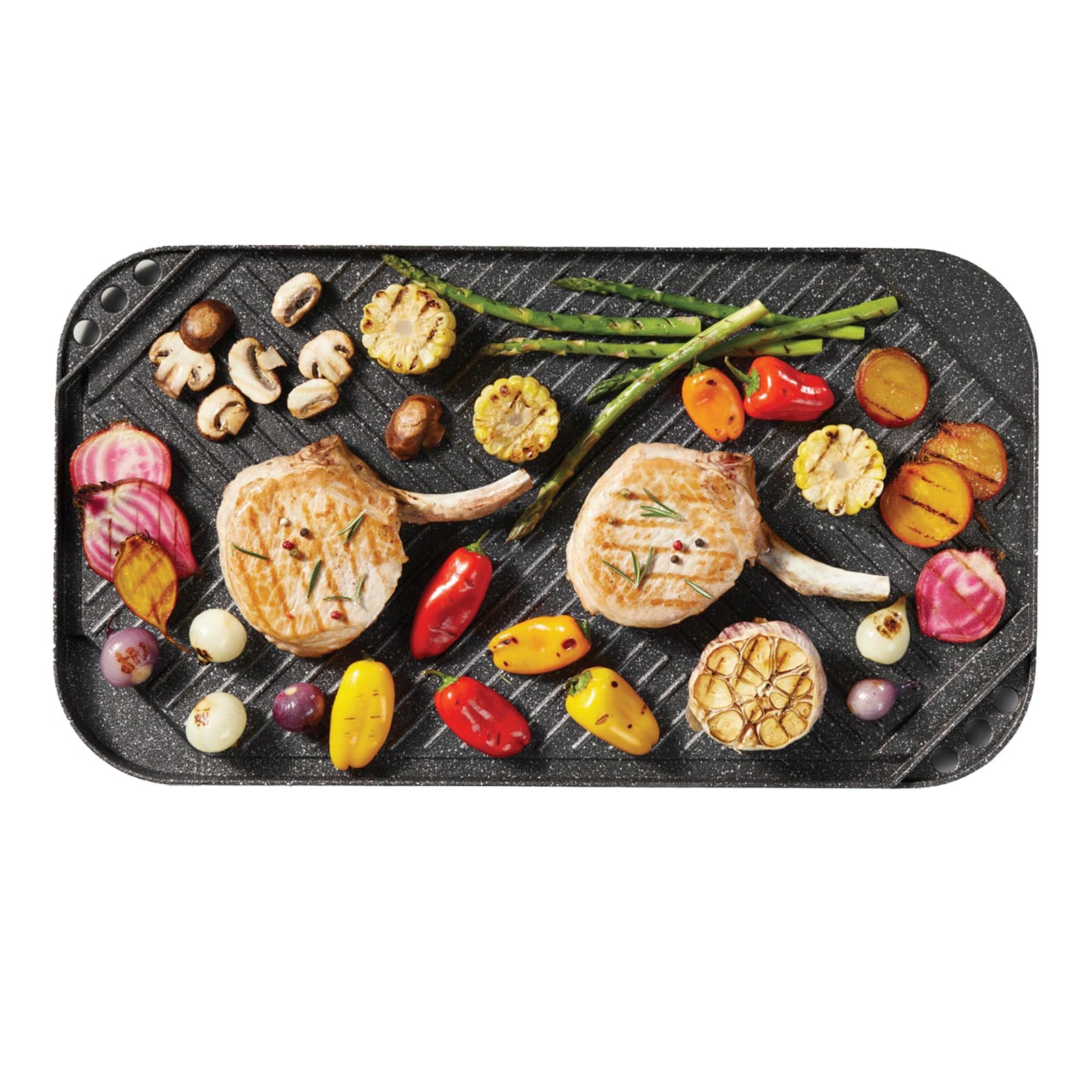 Starfrit The Rock 19.7” x 11” (50x28cm) Non-Stick Reversible Grill & Griddle –