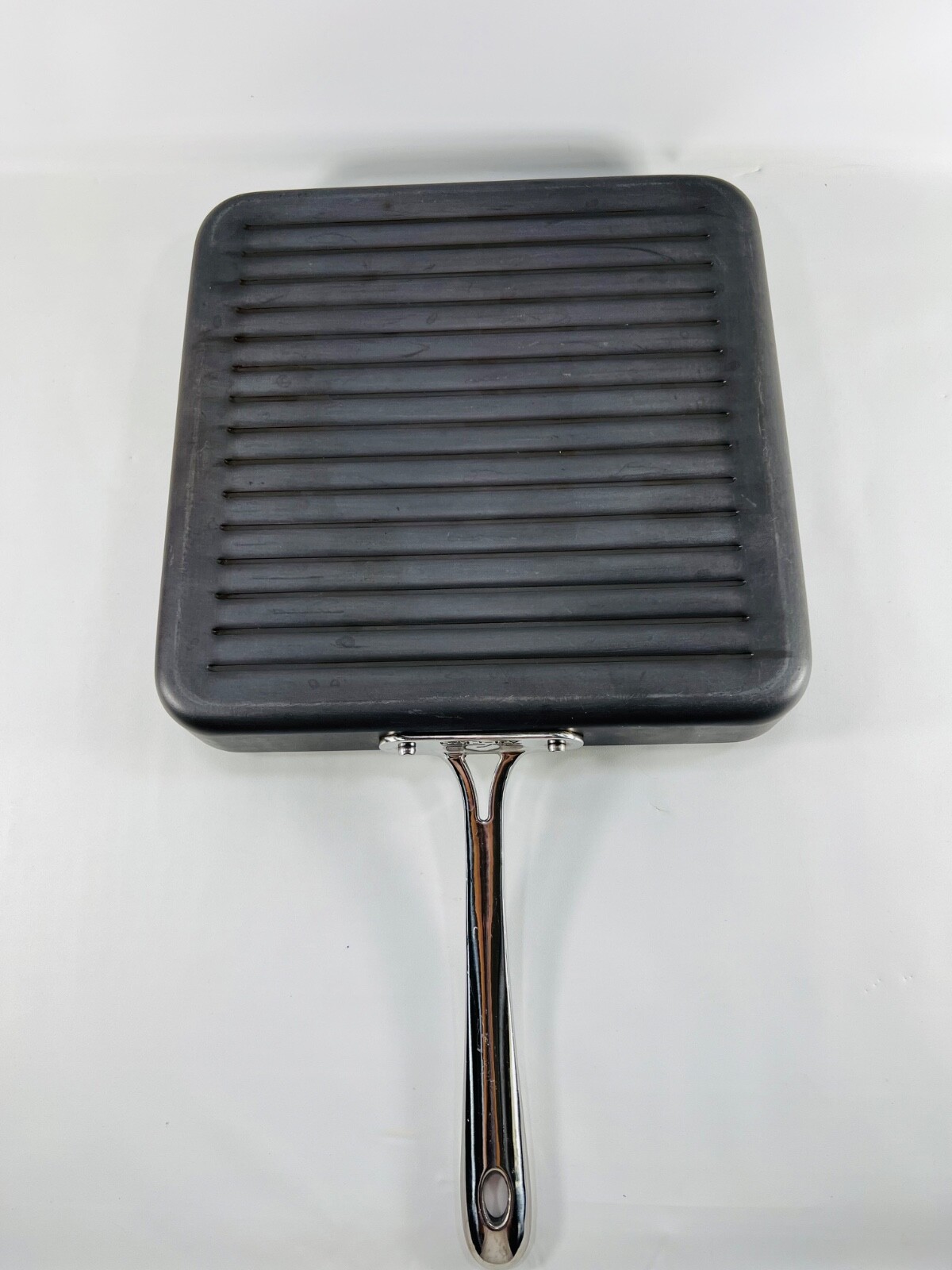 All-Clad Heavy Non-Stick Cast Iron Panini Press Sandwich Burger Pan 11″ – No lid