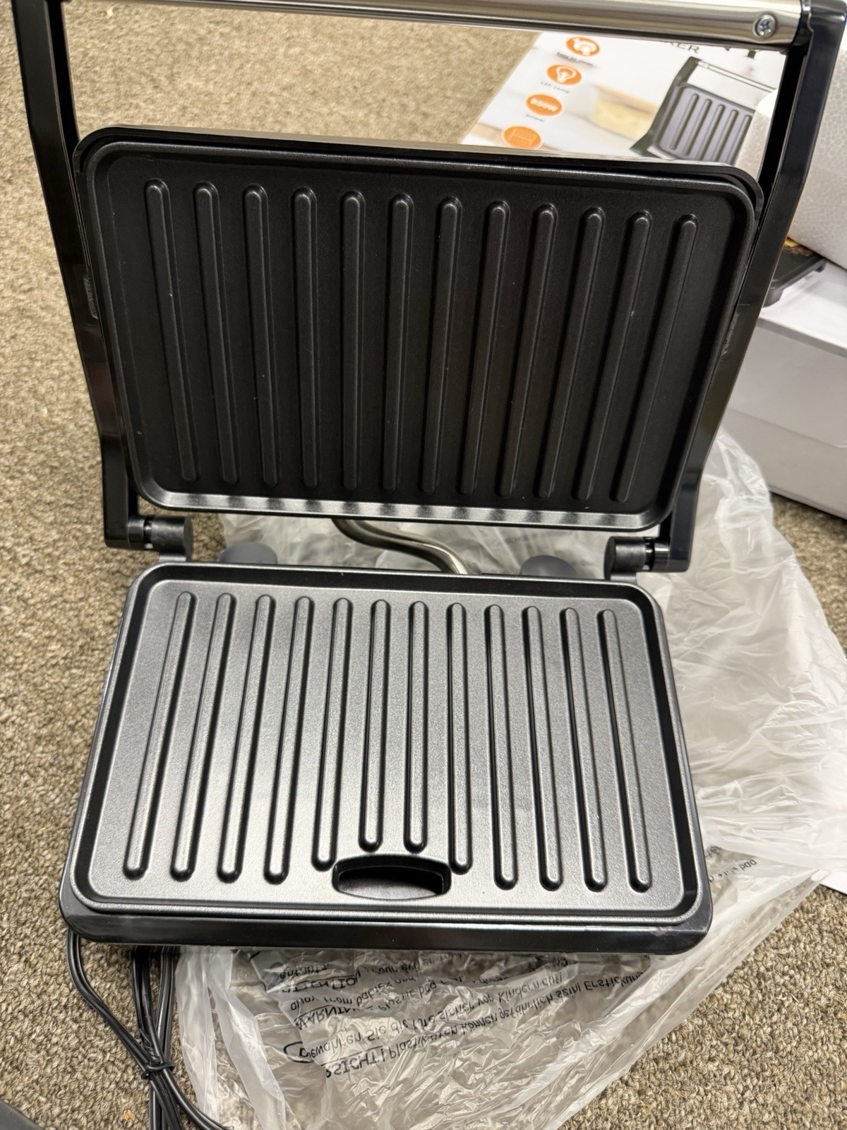SOKANY SK-223 Electric Contact Grill 850W Stainless Steel Double-Side Heat SKU:T