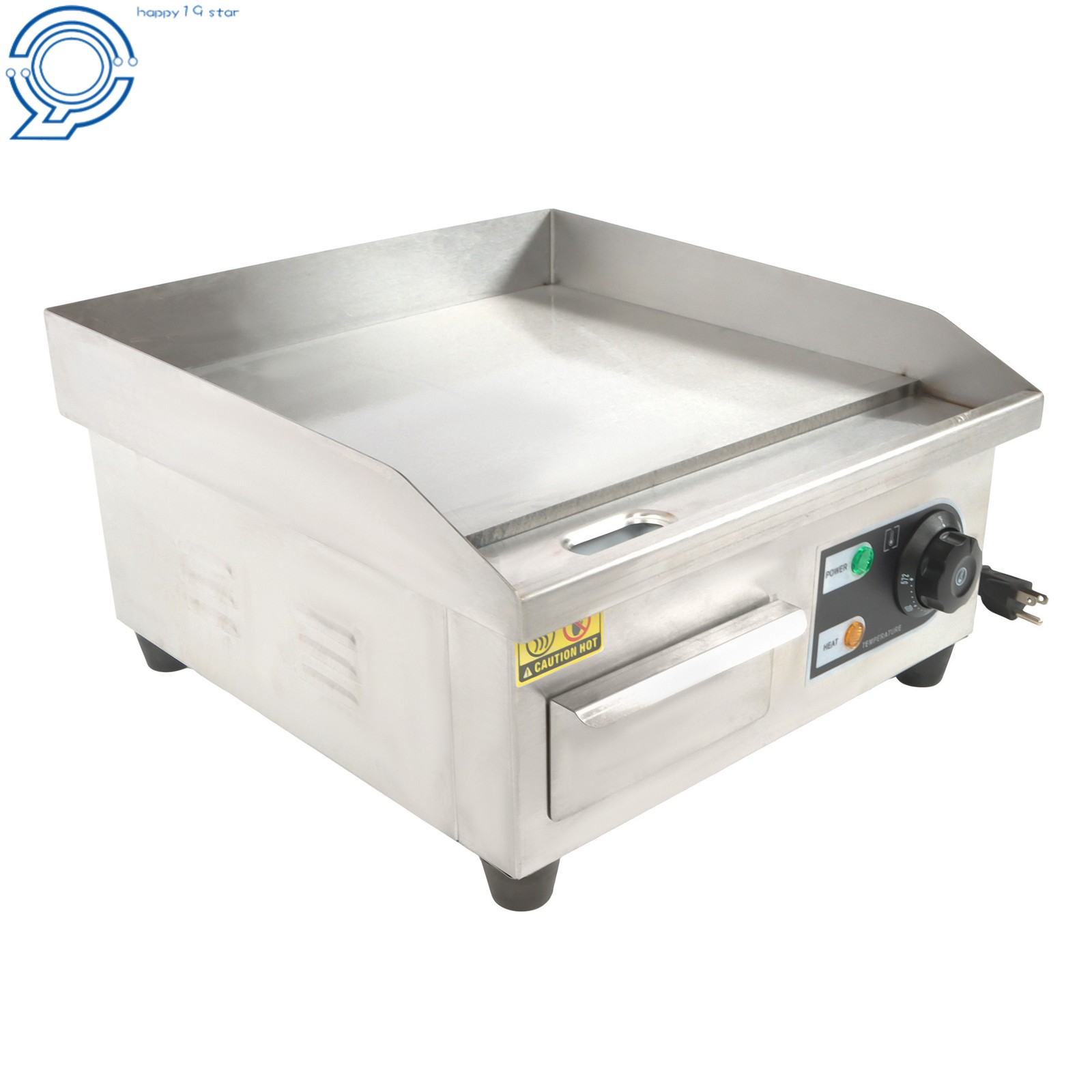 1500W 14″ Commercial Electric Countertop Griddle Flat Top Grill Hot Plate