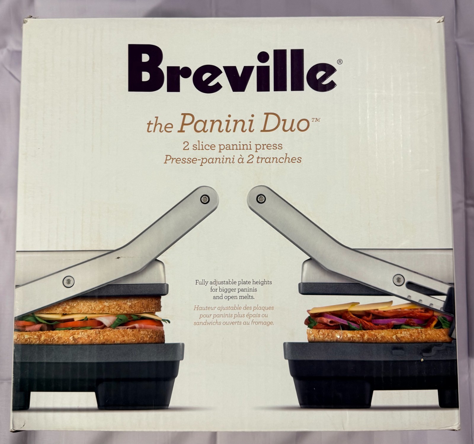 Breville Panini Duo BSG520XL 1500W 2-Slice Panini Press – New Open Box Unused