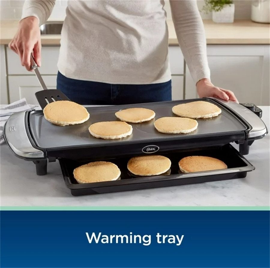 1X DiamondForce 10-inch x 20-inch Nonstick Electric Griddle with Warming Tray