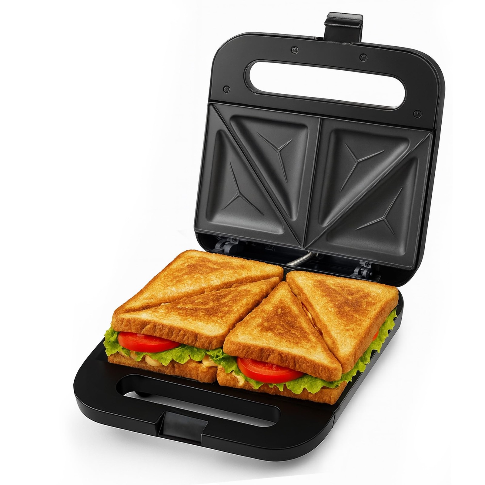 OVENTE Electric Sandwich Maker Non-Stick Press Toaster Grill Black Kitchen Tool