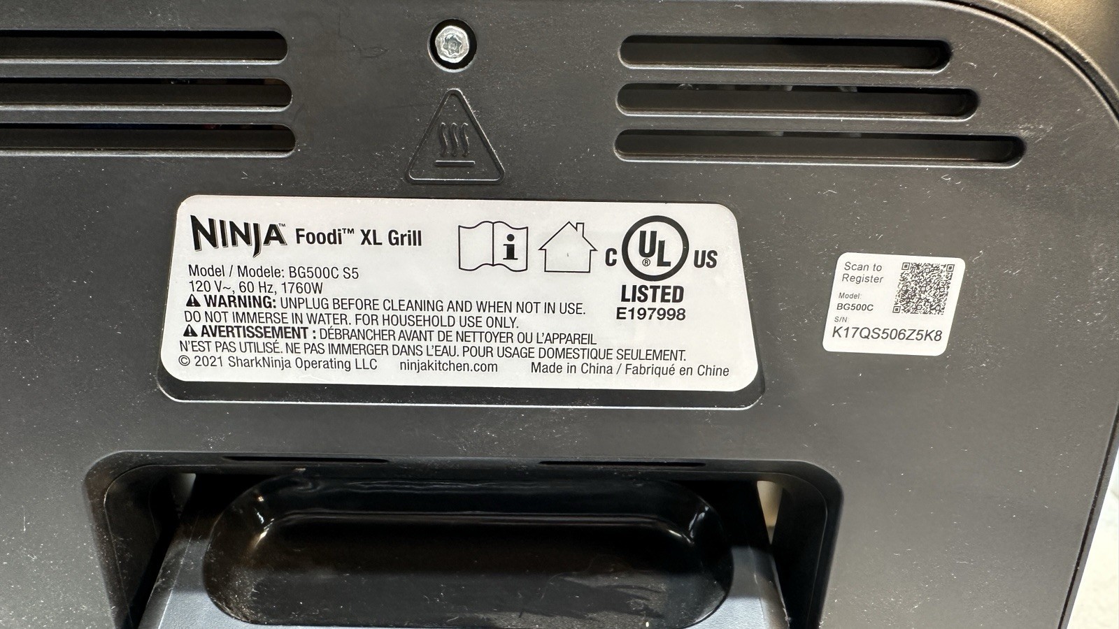 Ninja BG500C S5 Foodi 5 In 1 Indoor Grill and Air Fryer Stainless Steel