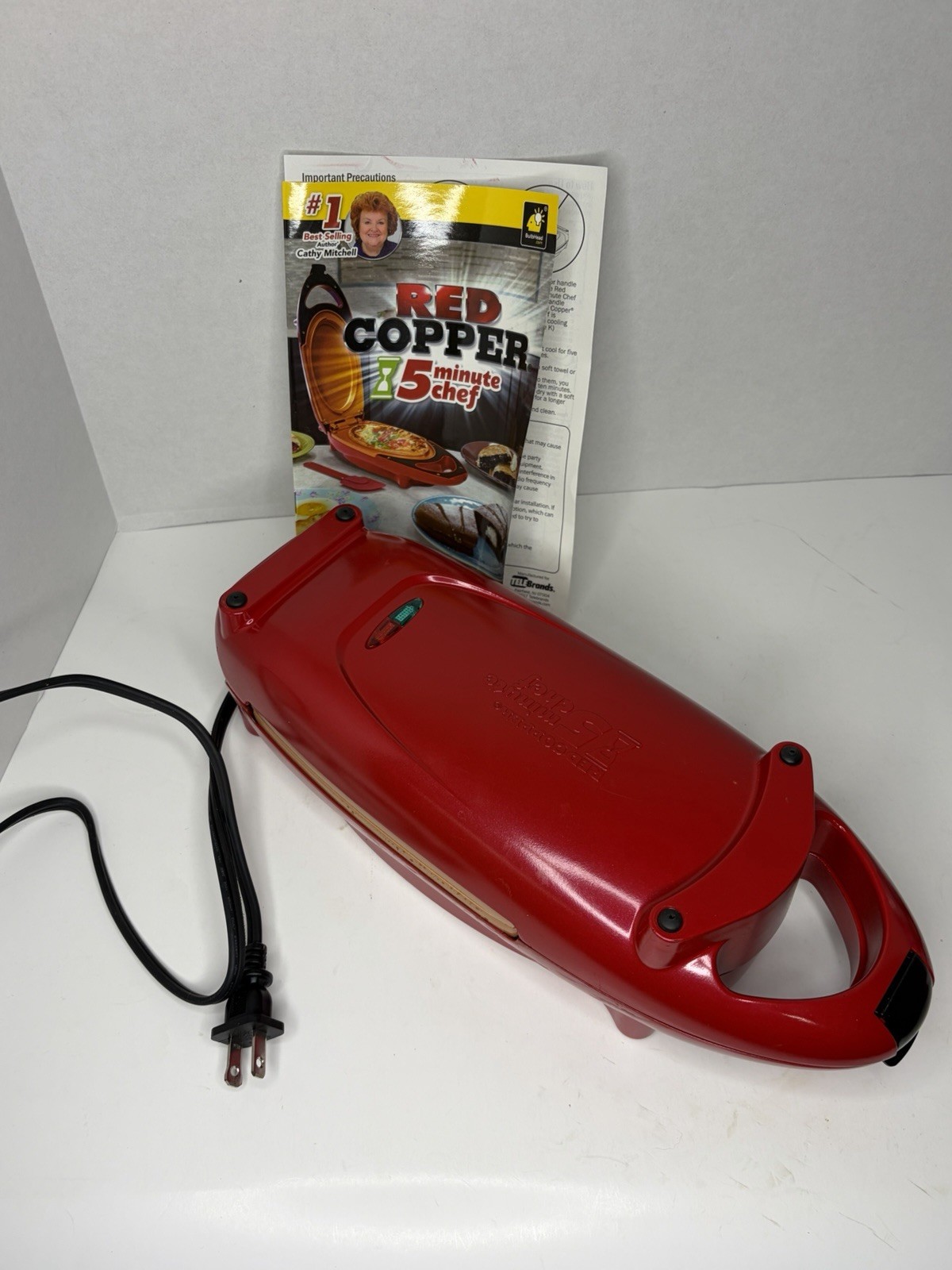 Copper Red 5 Minute Chef Electric Meal Maker Frying Pan NonStick EUC!
