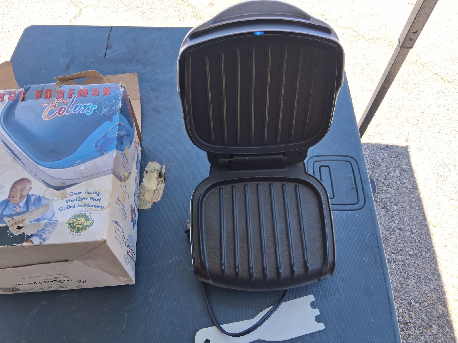 Blue/white Grill GR10ABW George Foreman Panini Press Healthy Cooking