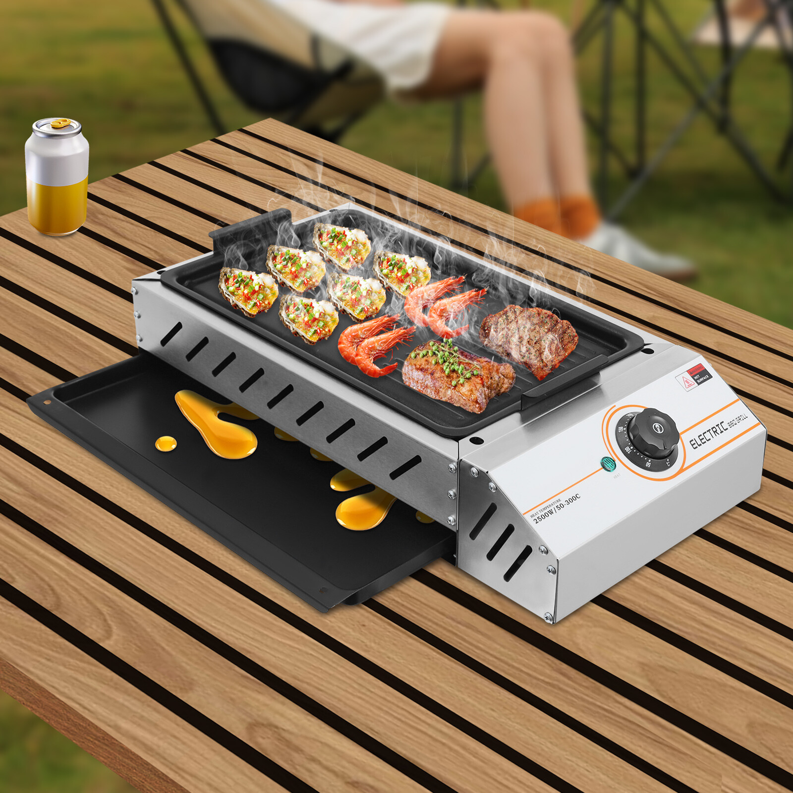 BBQ Grill Electric Barbecue Grill Electric Griller Griddle Table top Indoor BBQ