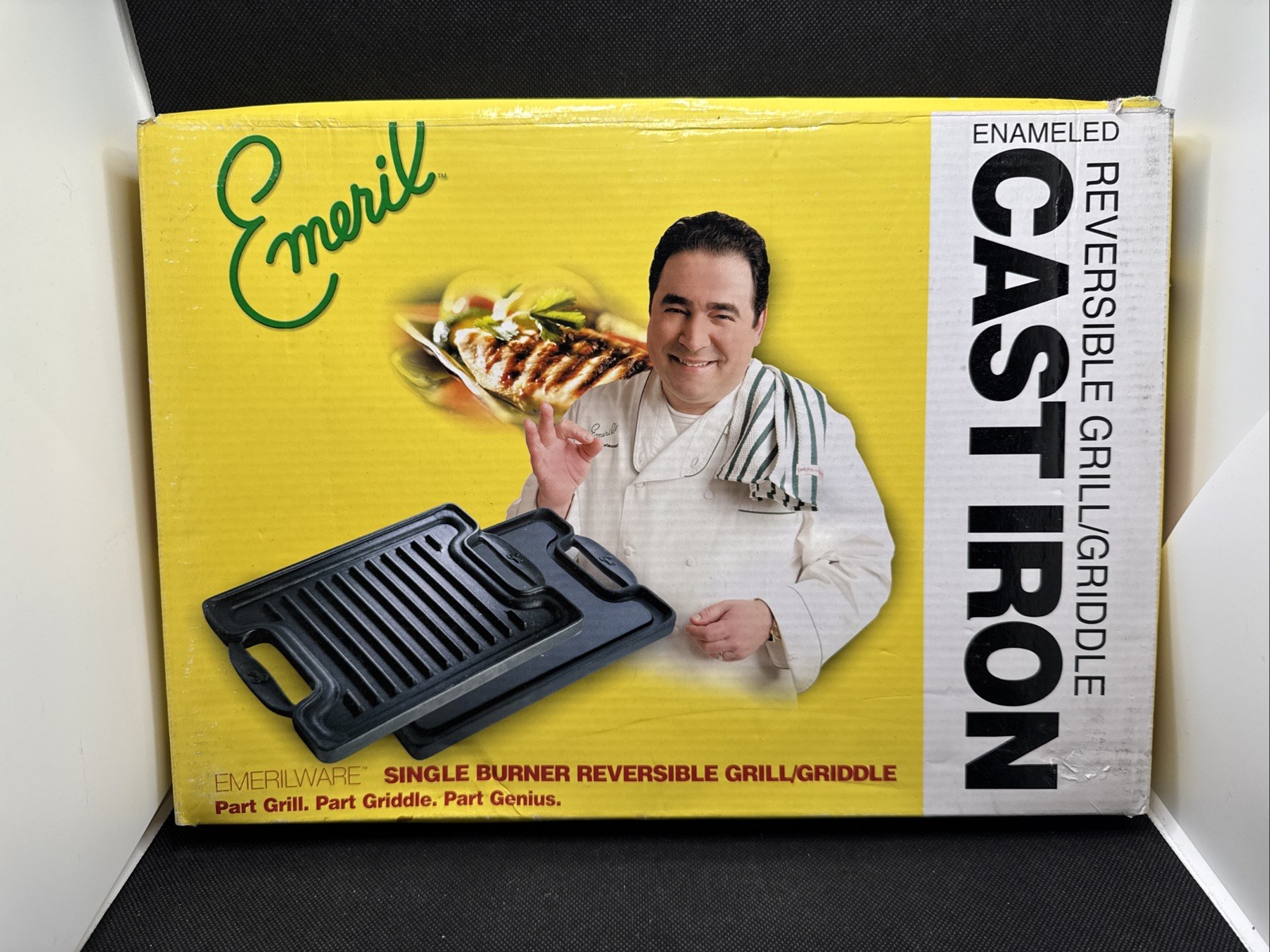 Emeril’s Enameled Cast Iron Reversible Grill Griddle Double Handled All-Clad