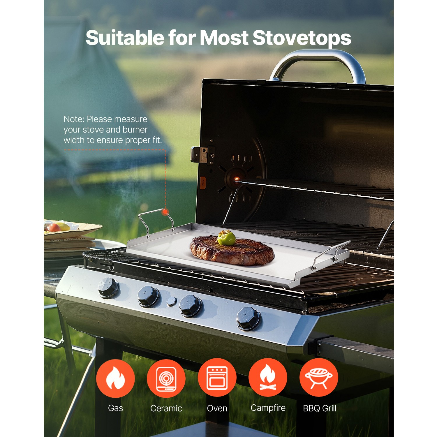 Uimoso 23×16 in Stainless Steel Flat Griddle Pan for BBQ and Cooking