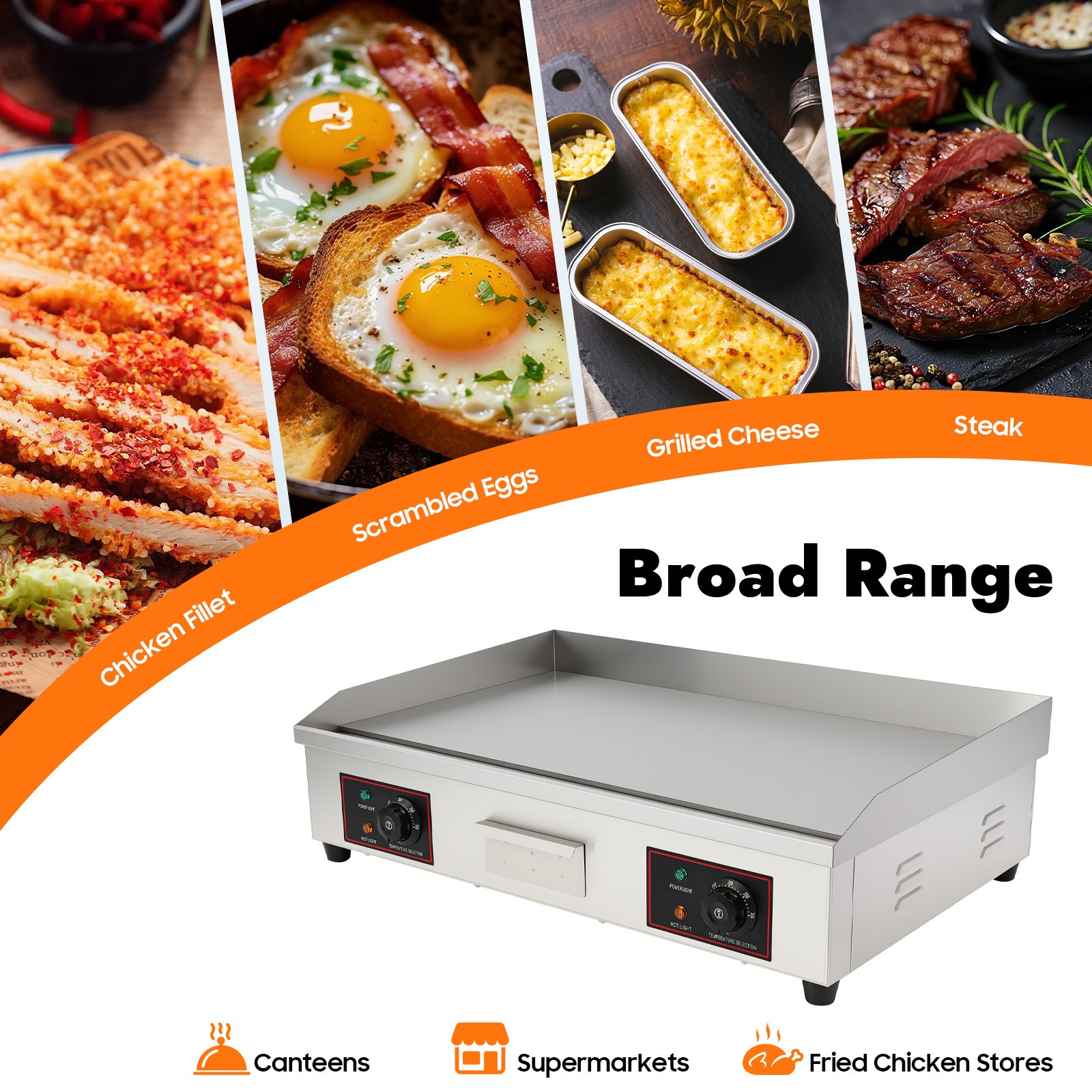 30?? 3000W Commercial Restaurant Grill BBQ Flat Top Electric Countertop Griddle