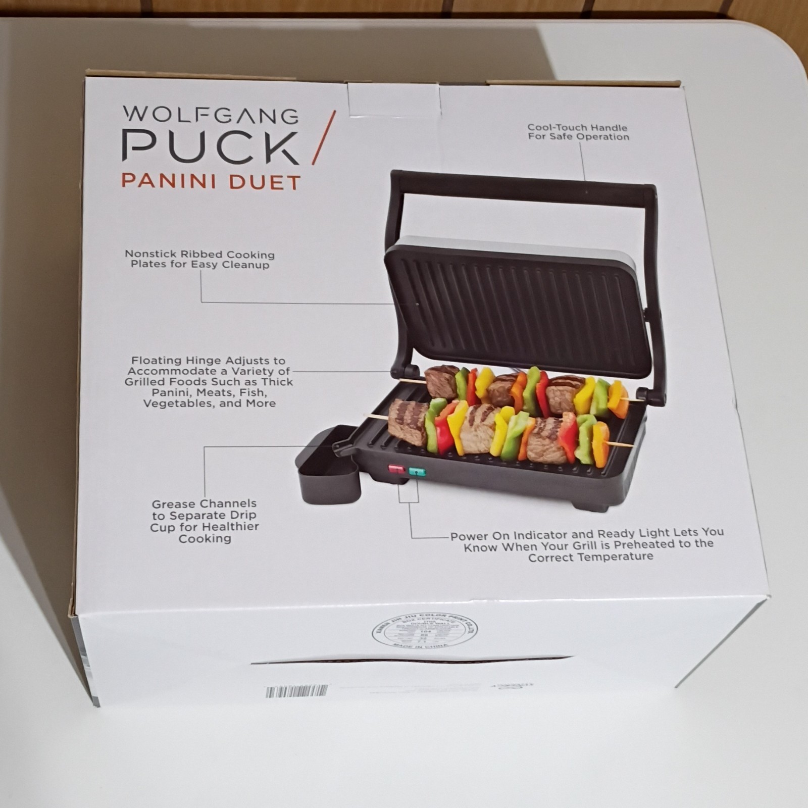 Wolfgang Puck Panini Duet 1000W Electric Press Grill Nonstick, Drip Tray