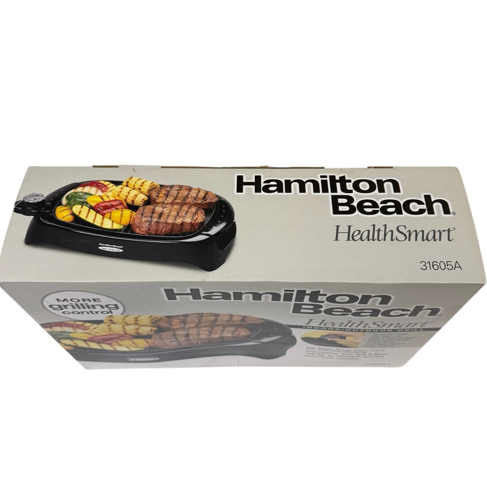 Hamilton Beach HealthSmart Black Indoor Outdoor Grill 31605A Open Box Never Used