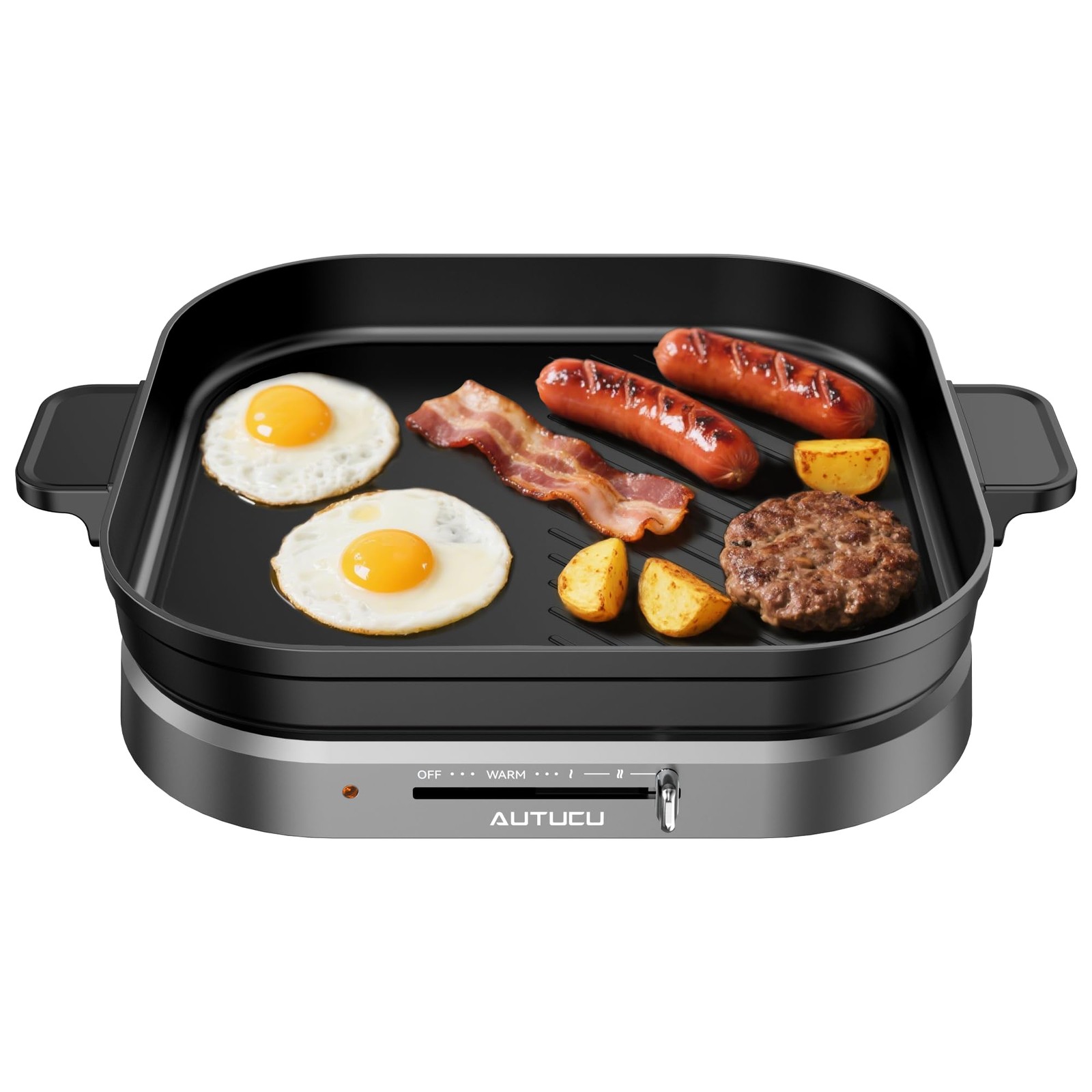 T2NA 2-in-1 Electric Griddle Nonstick Flat Grill, PFOA-Free Ceramic-Coated Su…