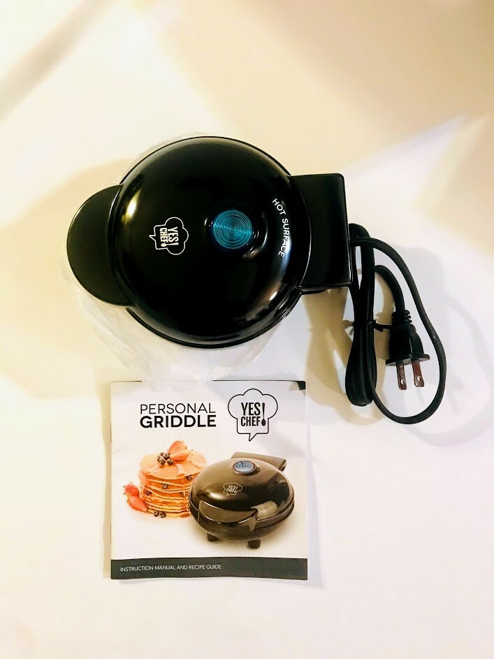 Yes Chef Personal Griddle Mini Black with Guide NEW Works