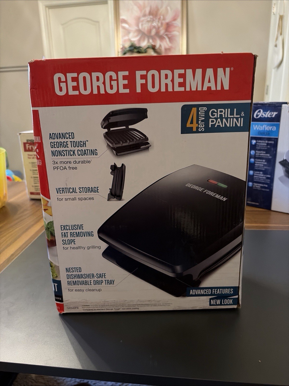 George Foreman 4-Serving Basic Plate Grill & Panini – GR340FB – New