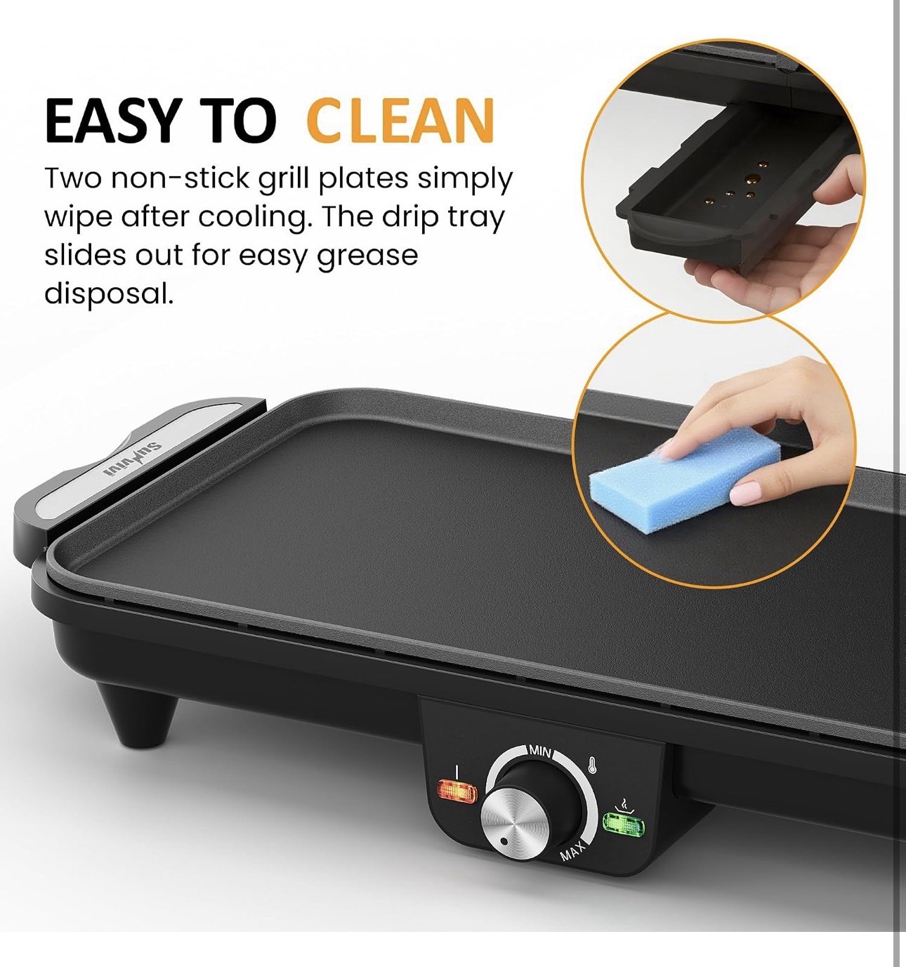 Sunvivi 38” Extra Large Electric Griddle – Foldable Grill Nonstick Plate, NEW!!