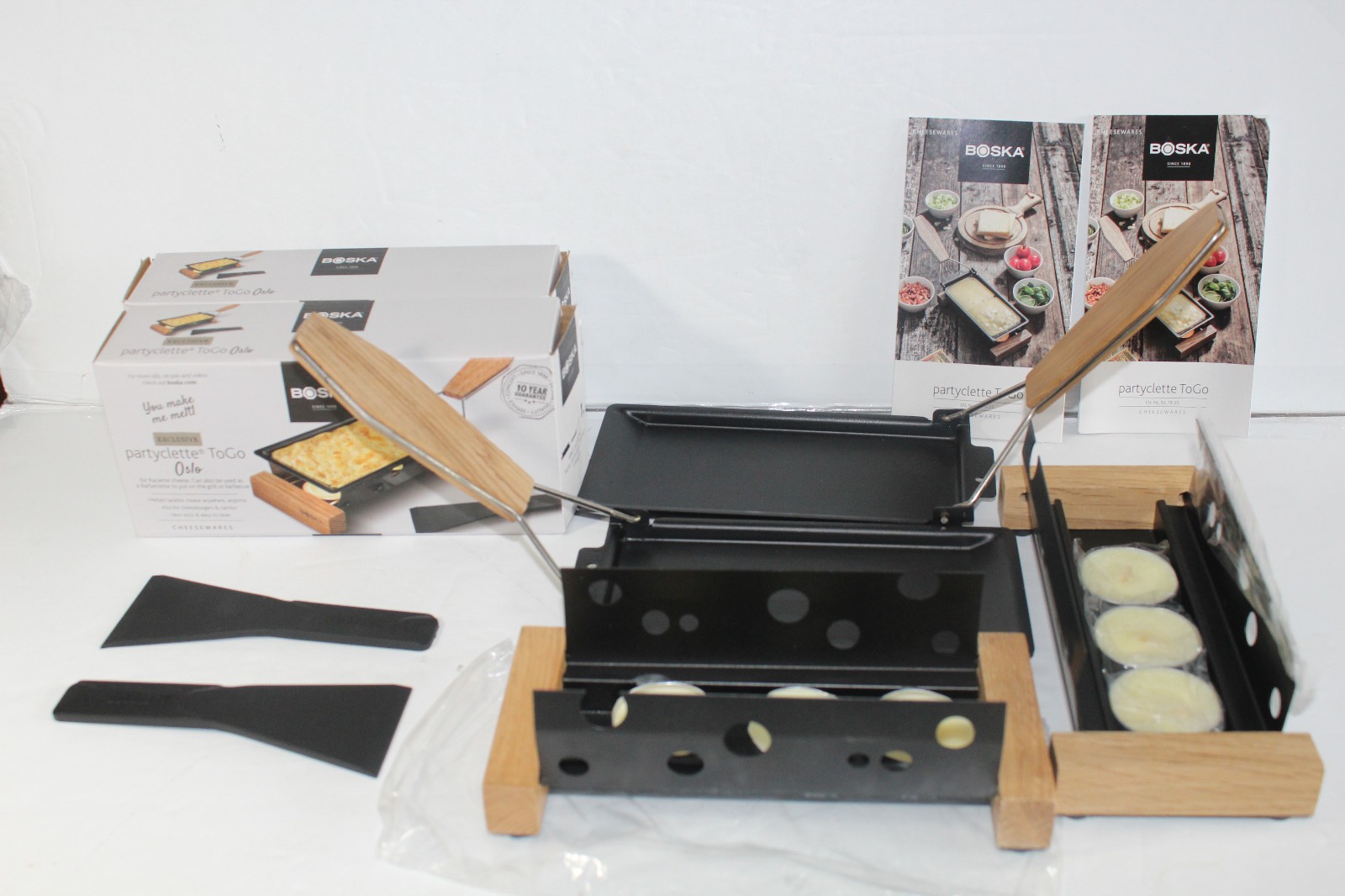 2 Lot: Boska Partyclette to Go Oslo Cheese Raclette Grill Fondue 7.5″ x 3.5″