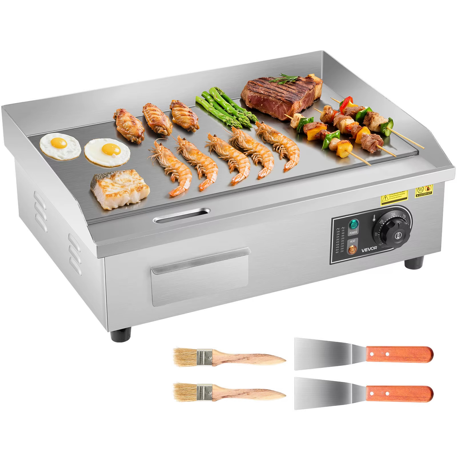 Commercial Electric Flat Top Griddle 50-300°C Steak Pancake Grill