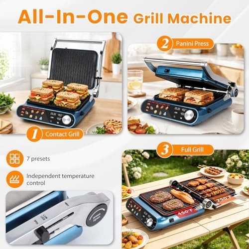Taylor Swoden 7-in-1 Panini Press Sandwich Maker, Electric Indoor Grill | 150…