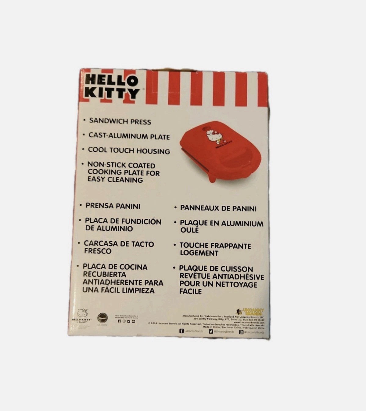 New Red Hello Kitty Grilled Cheese Sandwich Press Maker Panini Non-Stick