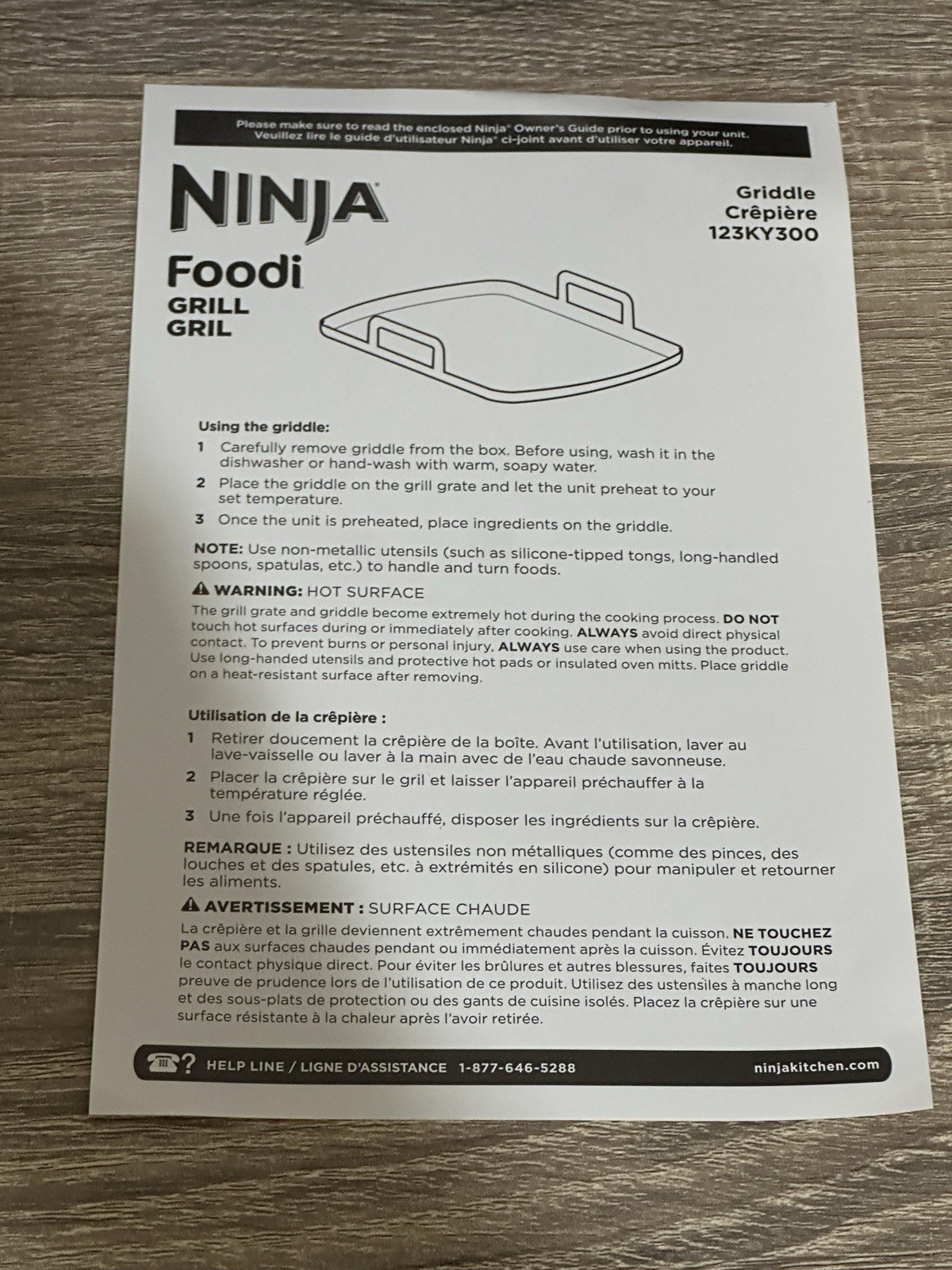 Ninja Foodi Accessories Griddle Grills Nonstick Dishwsher Safe for AG300 AG400