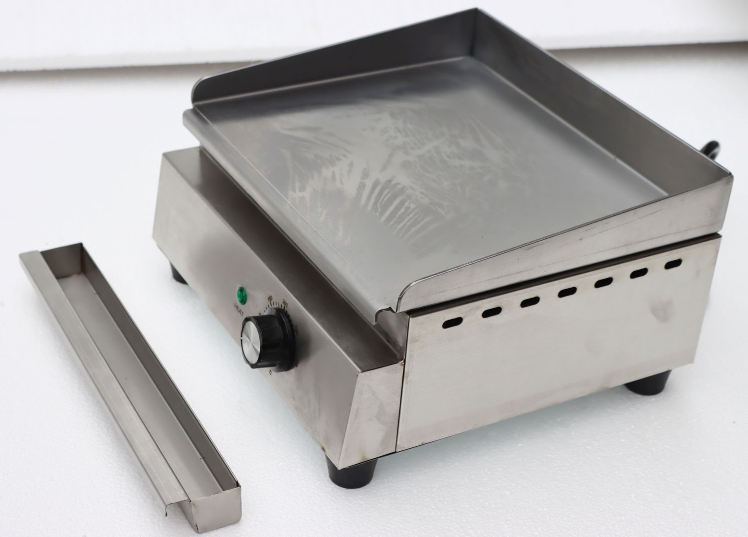 110V 1.2KW Electric Grill Griddle Countertop Stainless Steel Countertop Flat Coo
