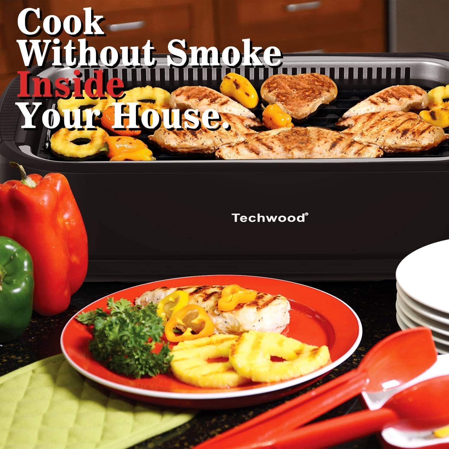 Indoor Grill Smokeless Grill, Electric Korean BBQ Grill with Glass Lid, Turbo…