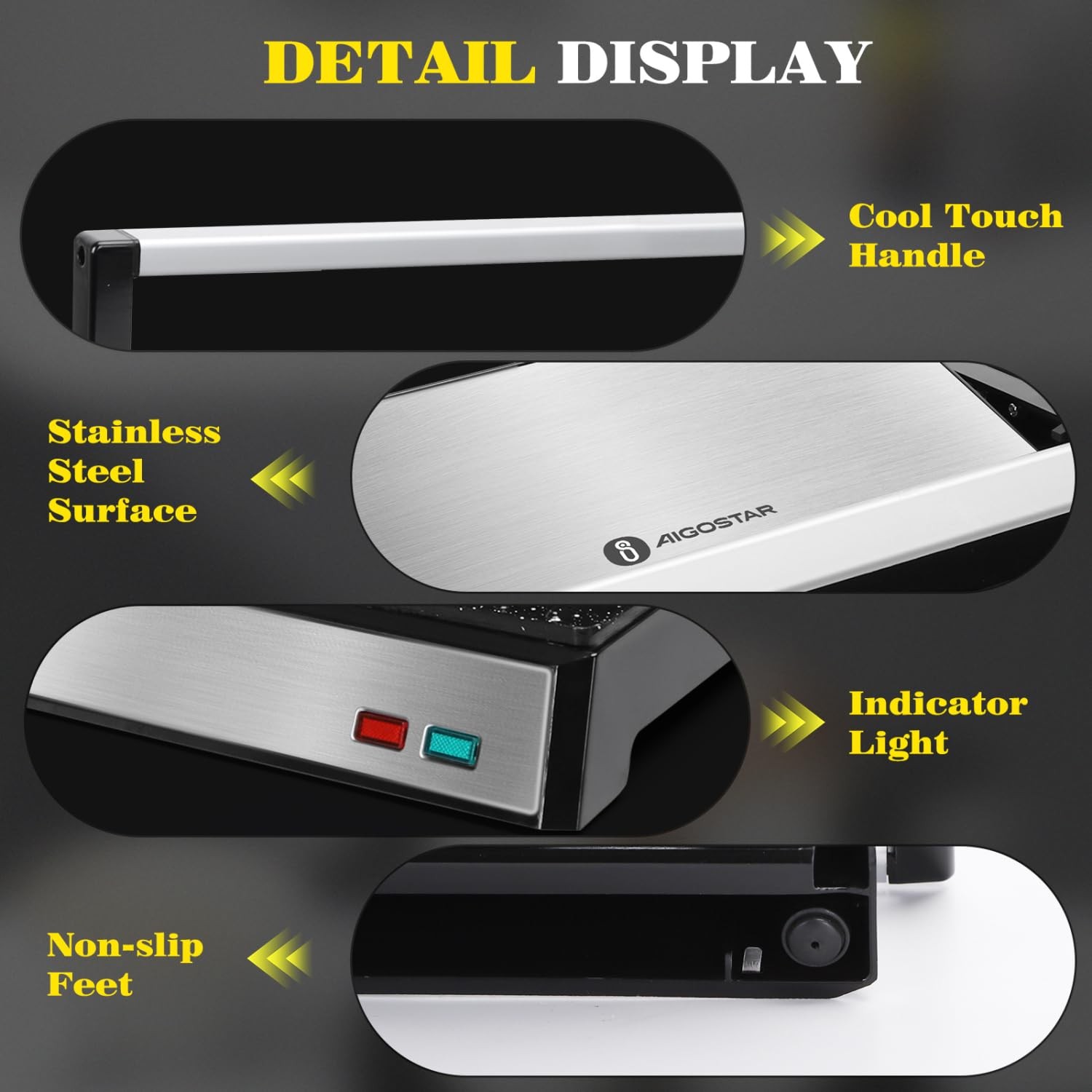 Panini Press, 1200W Sandwich Maker and Electric Indoor Grill with Ceramic Non-St
