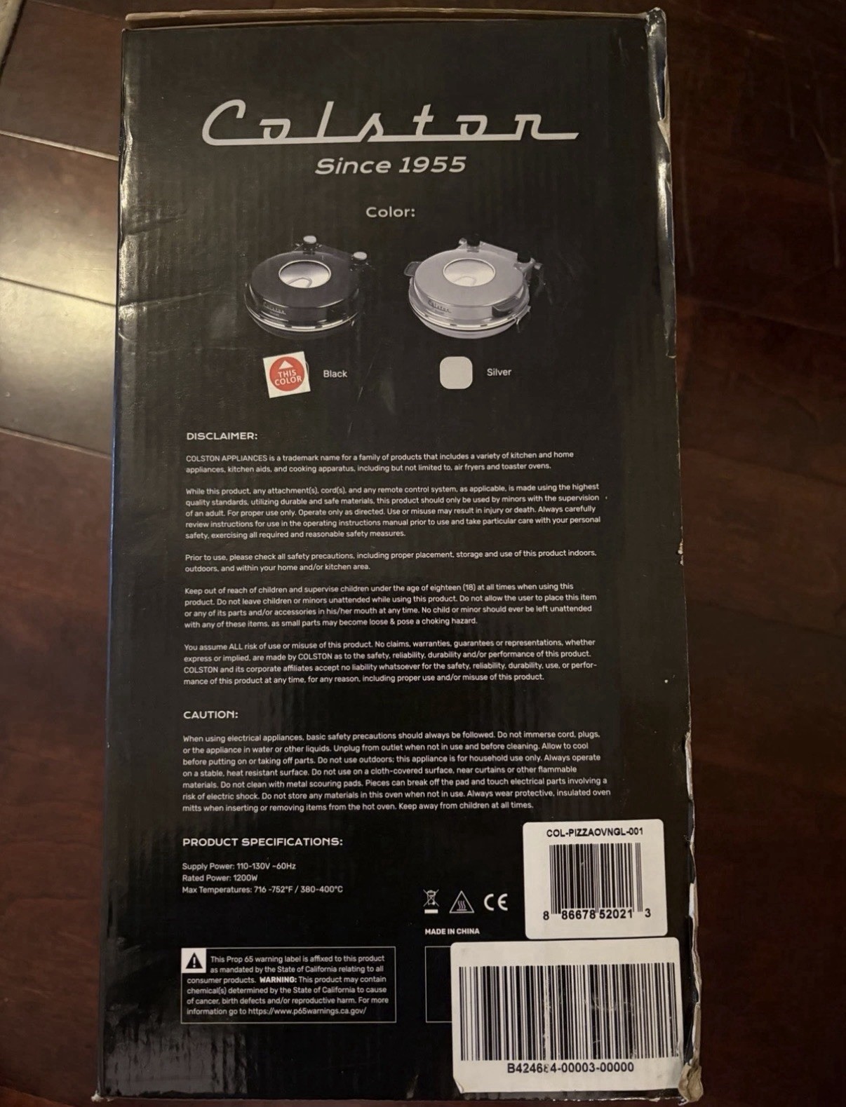 BRAND NEW SEALED Colstor Ceramic Pizza Maker Oven Bake 800°F Countertop Cooker
