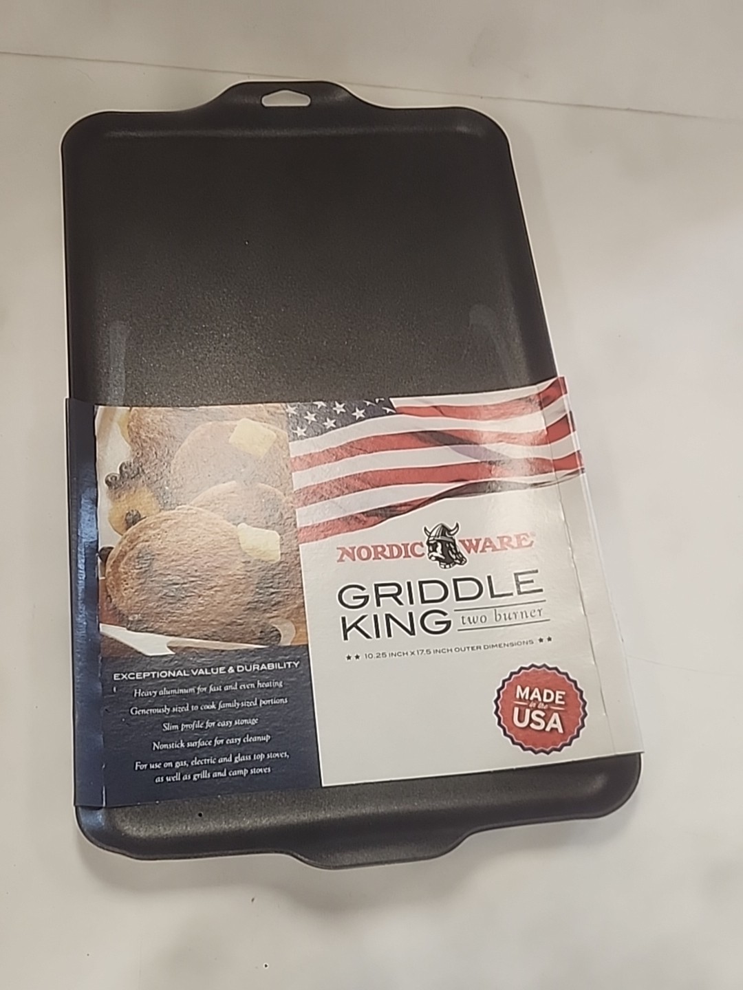 17.4 Inch Nonstick Aluminum Griddle Plate for Double Burner Cooking