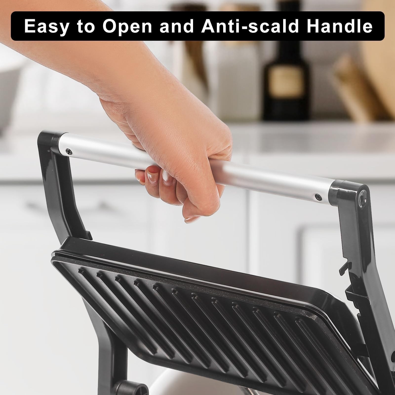 Small Panini Press Grill Sandwich Maker 3 in 1, Open 180 Degrees for Grill | …