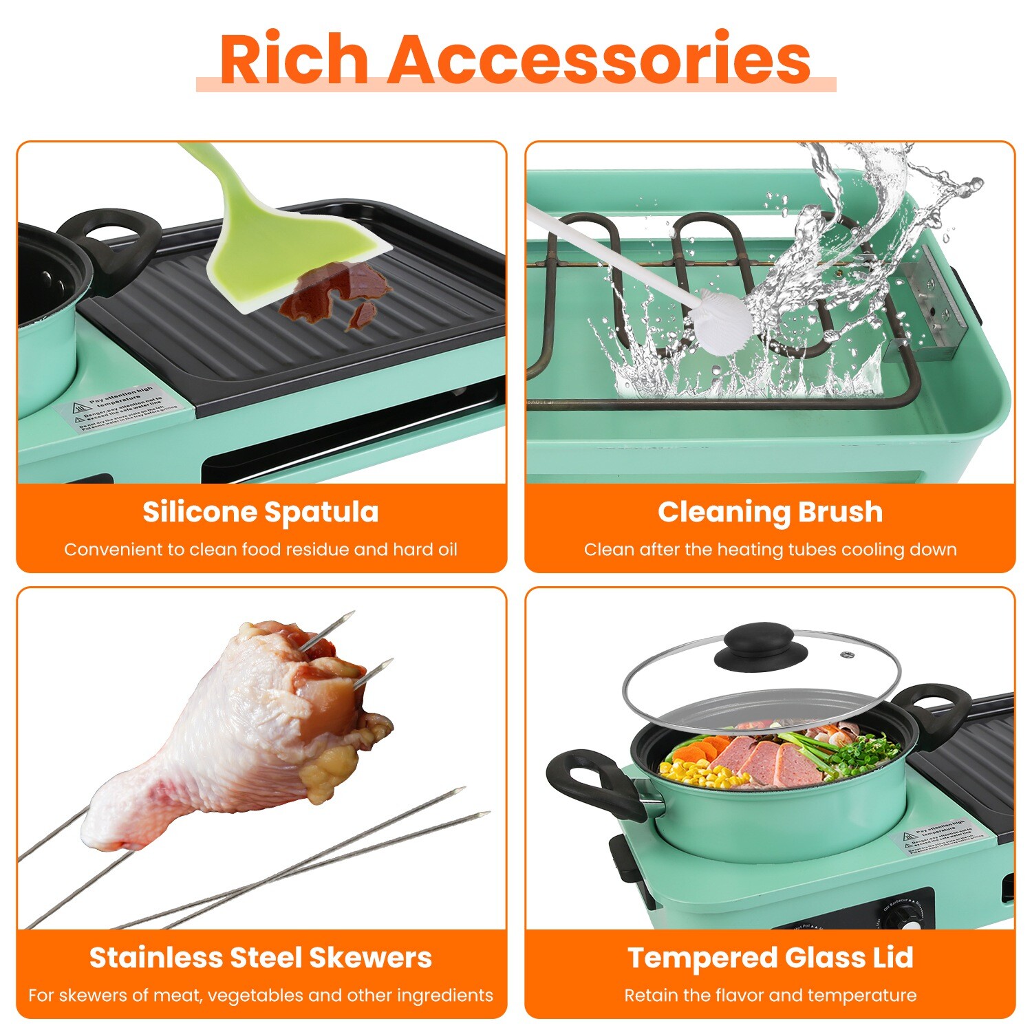 3 in 1 Electric Hot Pot with Grill 1600W Smokeless Non-Stick Korean BBQ Grill