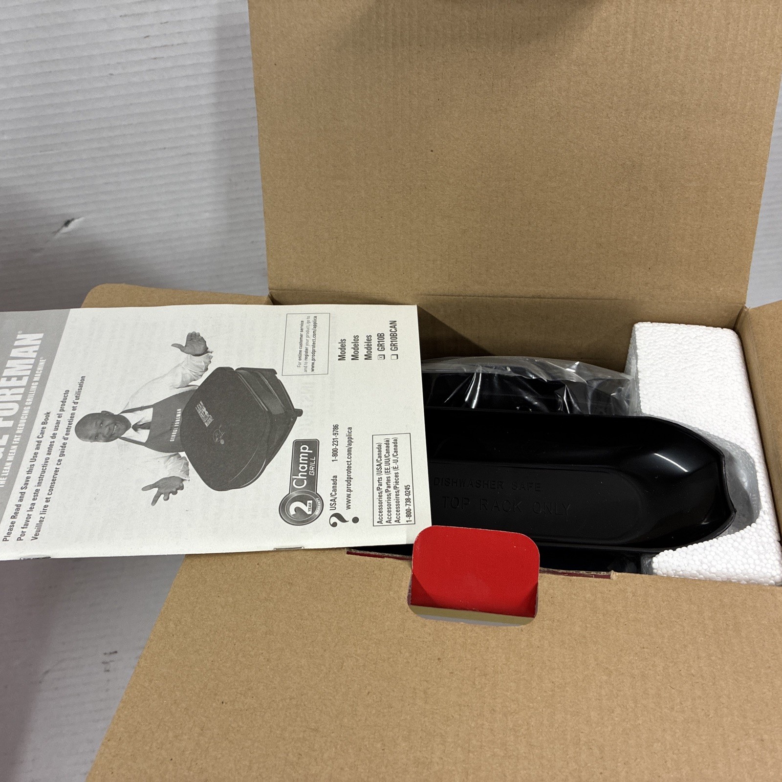 George Foreman Compact 2 Serving Grill Black GR10B New In Box