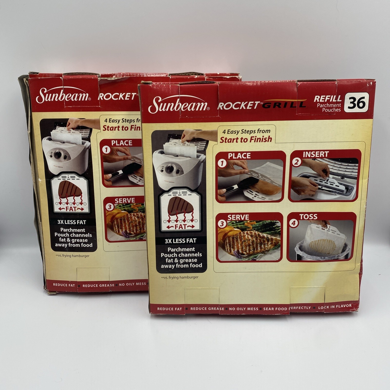 Sunbeam Rocket Grill Refill Parchment Pouches 36 Per Box x 2 – 72 Total