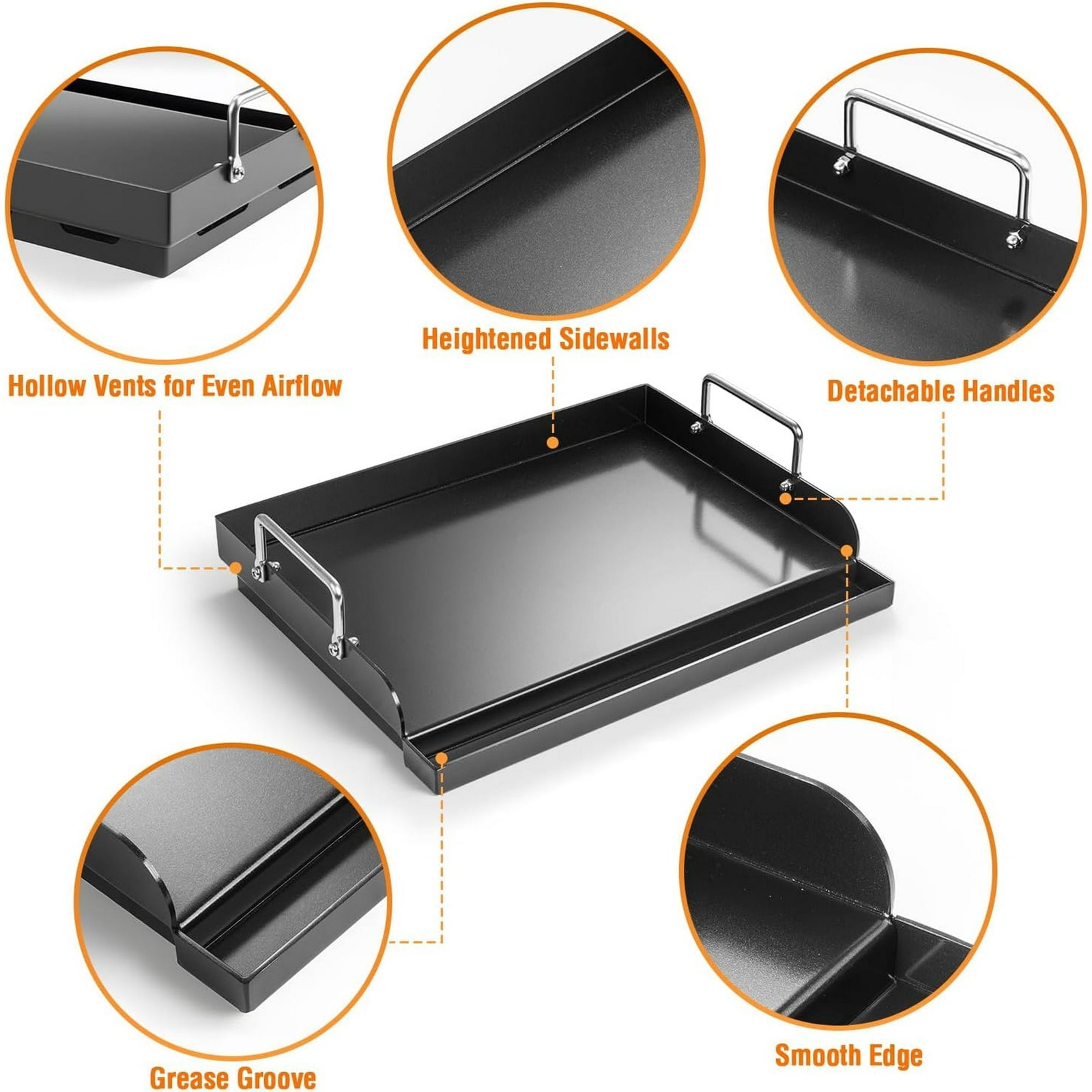 17″ x 13″ Nonstick Coating Cooking Griddle for Gas Grill, Universal Flat Top