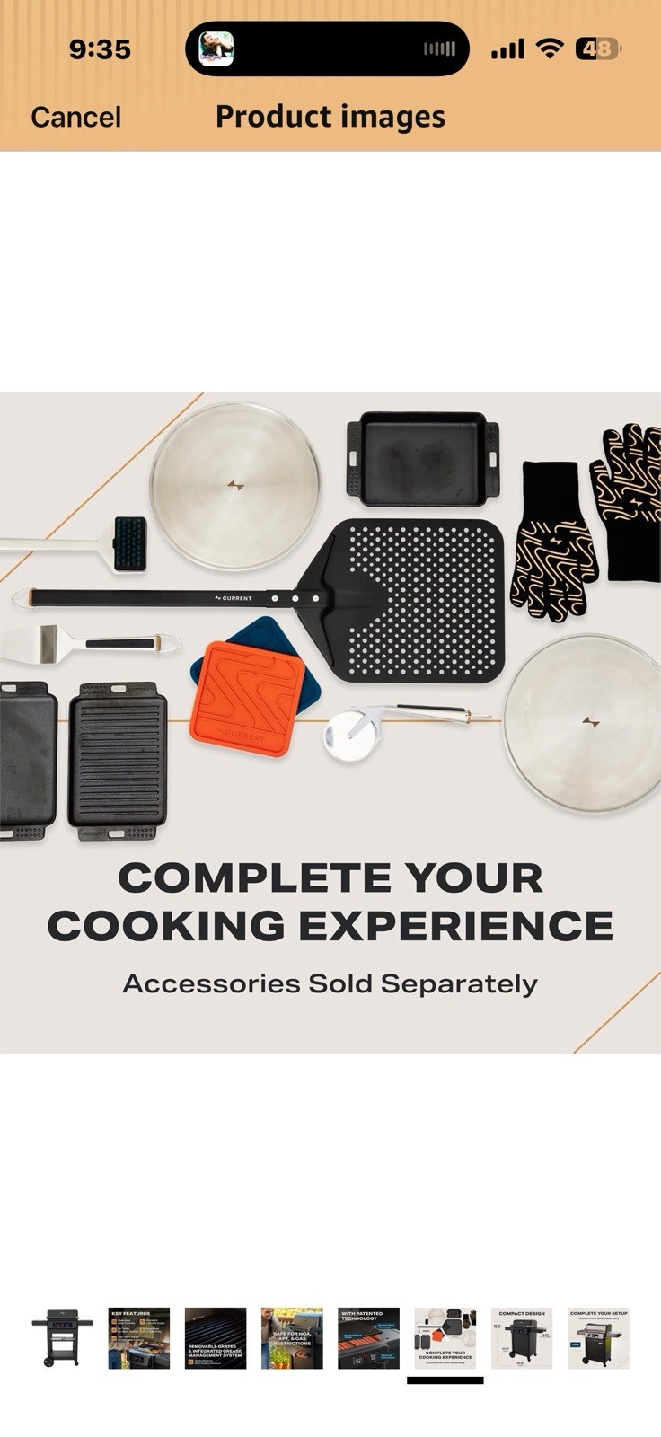 Current Model G+ Dual Zone Electric Grill, Smart Electric Outdoor Grill