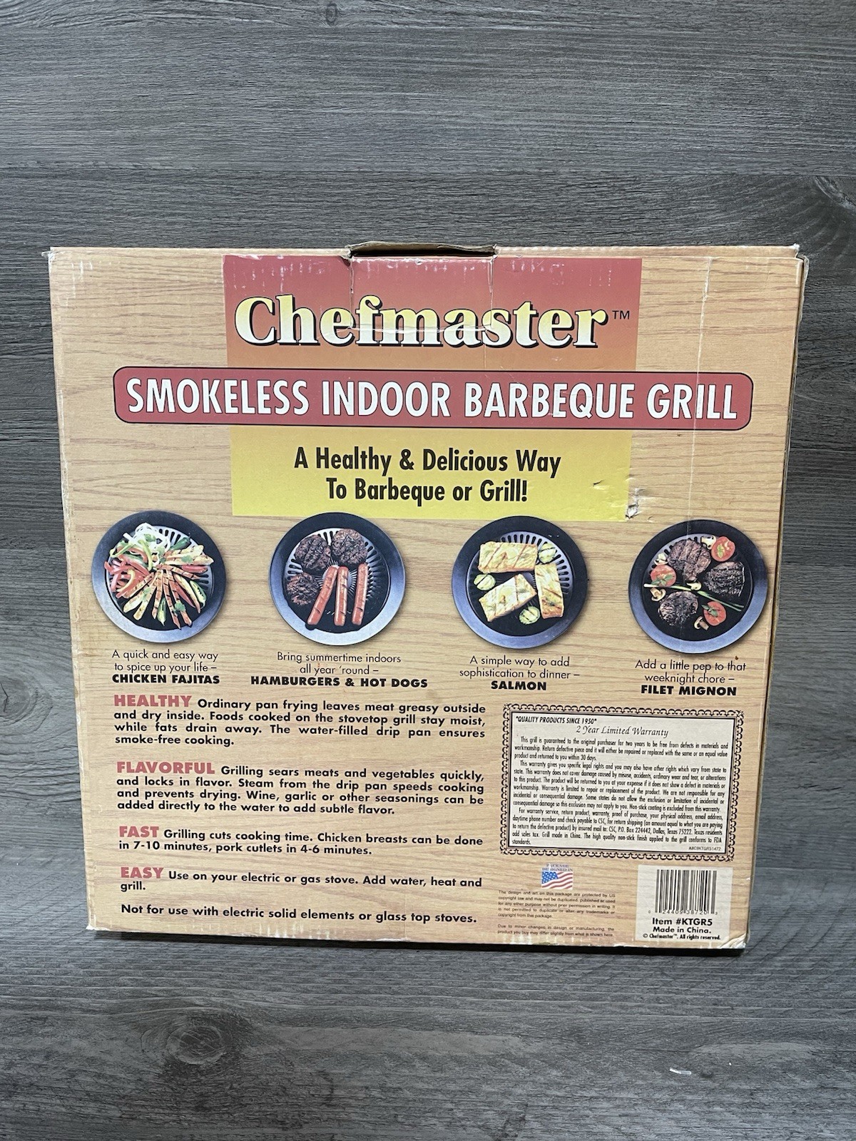 CHEFMASTER Smokeless Indoor Barbeque Grill NEW
